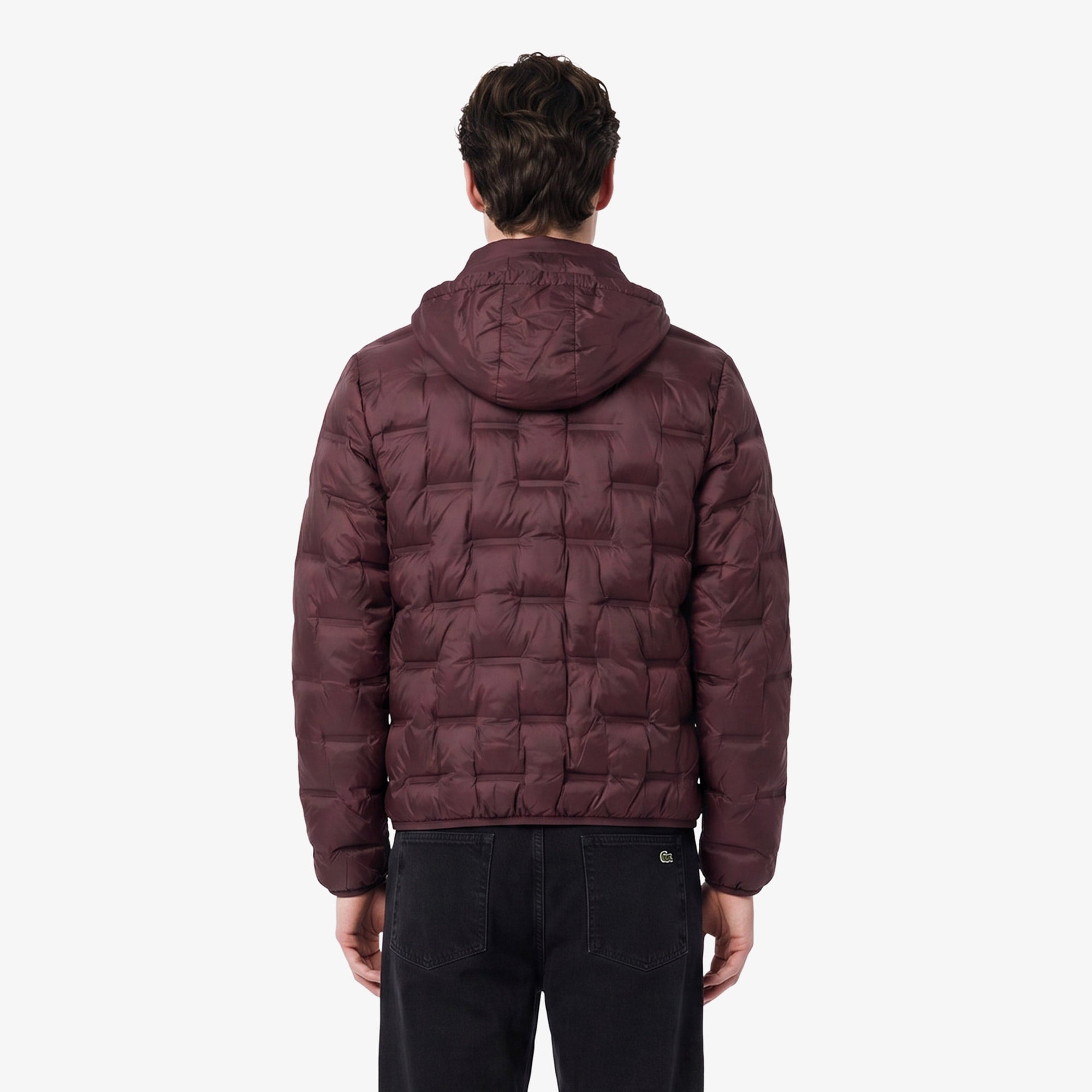 Erkek Regular Fit Dik Yaka Kapitone Bordo Mont
