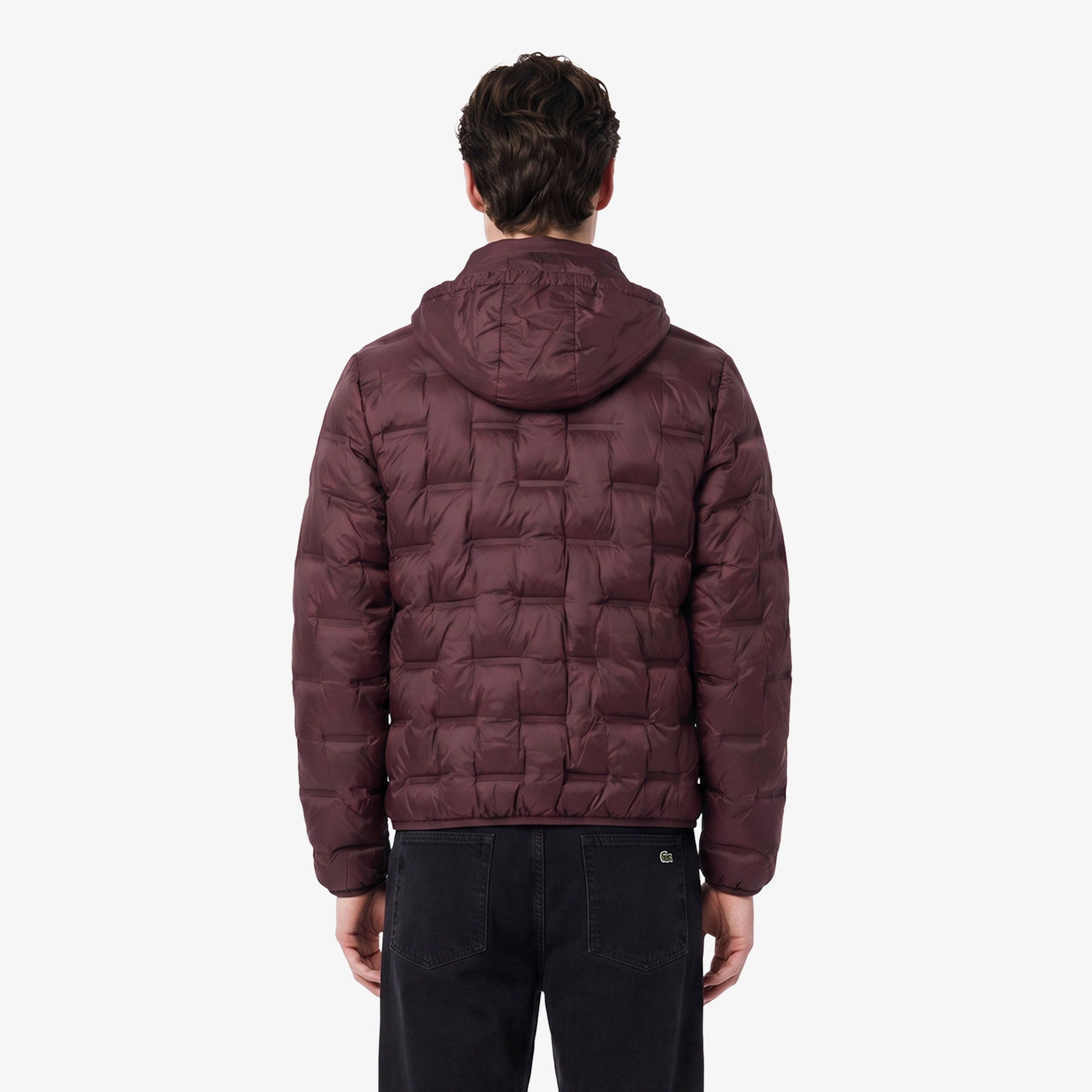 Erkek Regular Fit Dik Yaka Kapitone Bordo Mont
