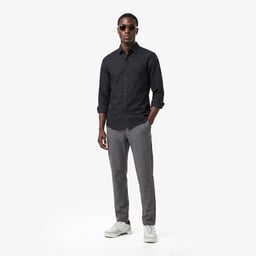 Erkek Slim Fit Siyah Gömlek Siyah