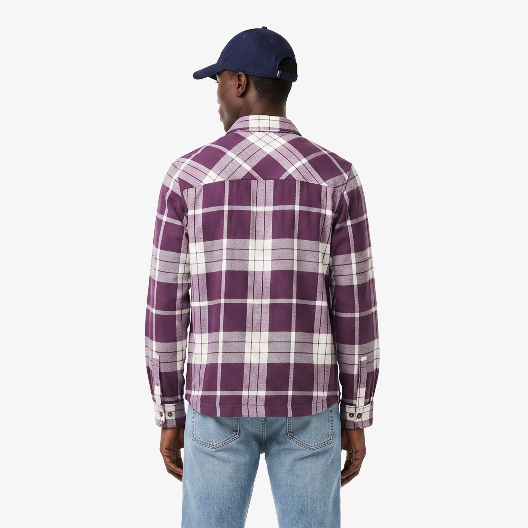 Erkek Regular Fit Ekose Bordo Gömlek