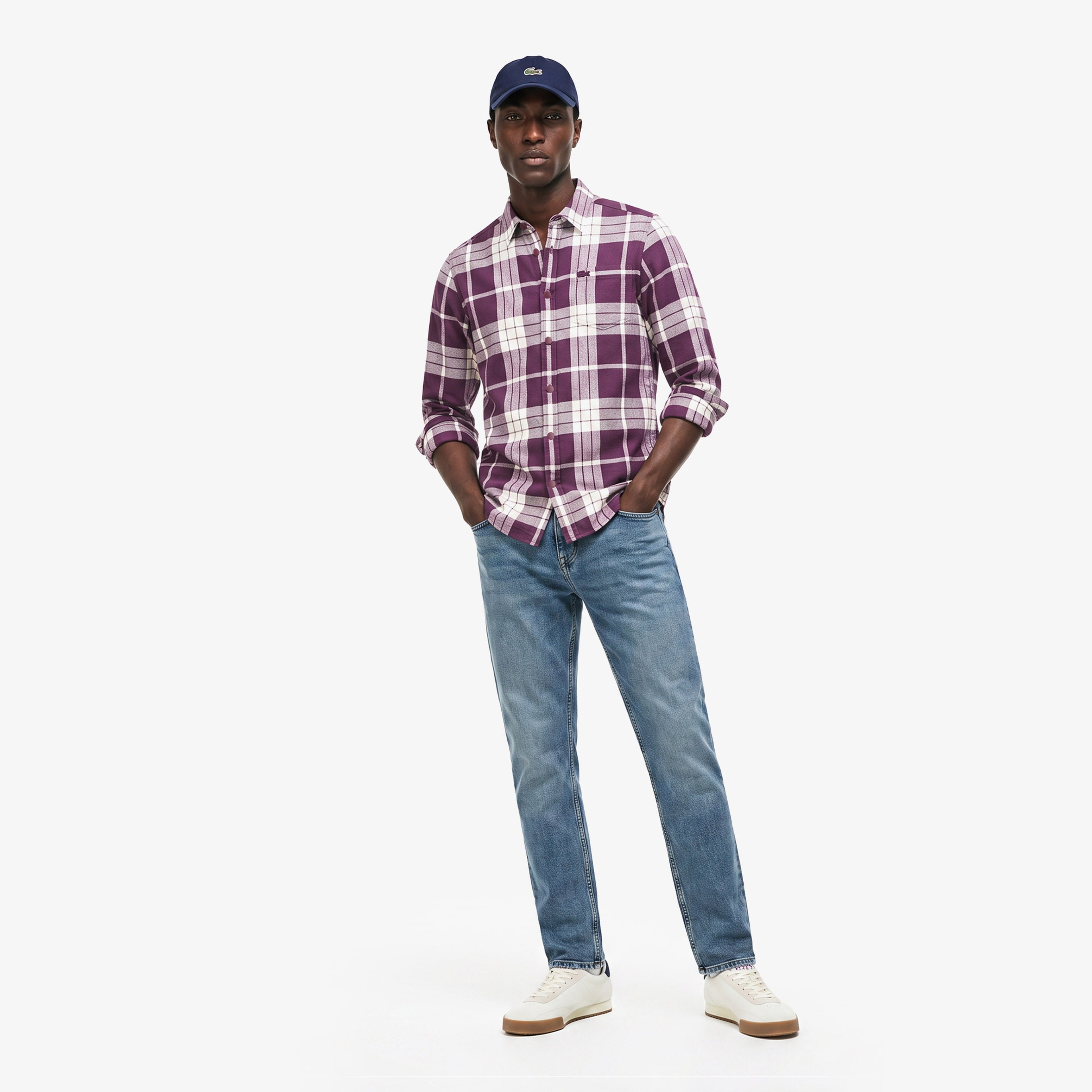 Erkek Regular Fit Ekose Bordo Gömlek Erkek Regular Fit Ekose Bordo Gömlek