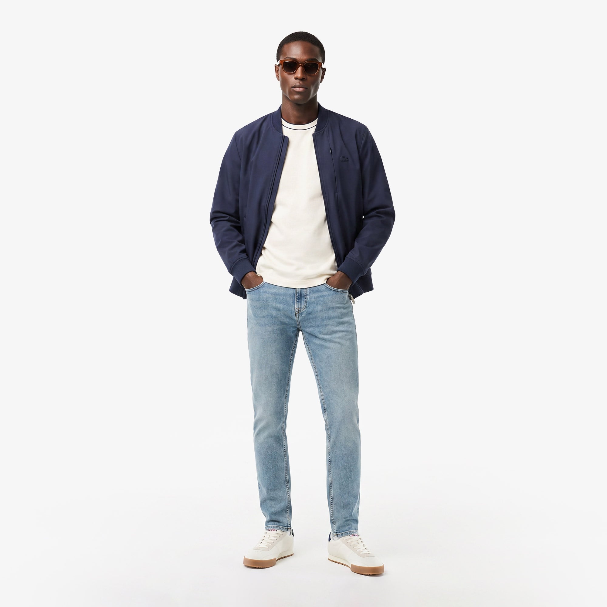 Erkek Regular Fit Hakim Yaka Lacivert Bomber Ceket