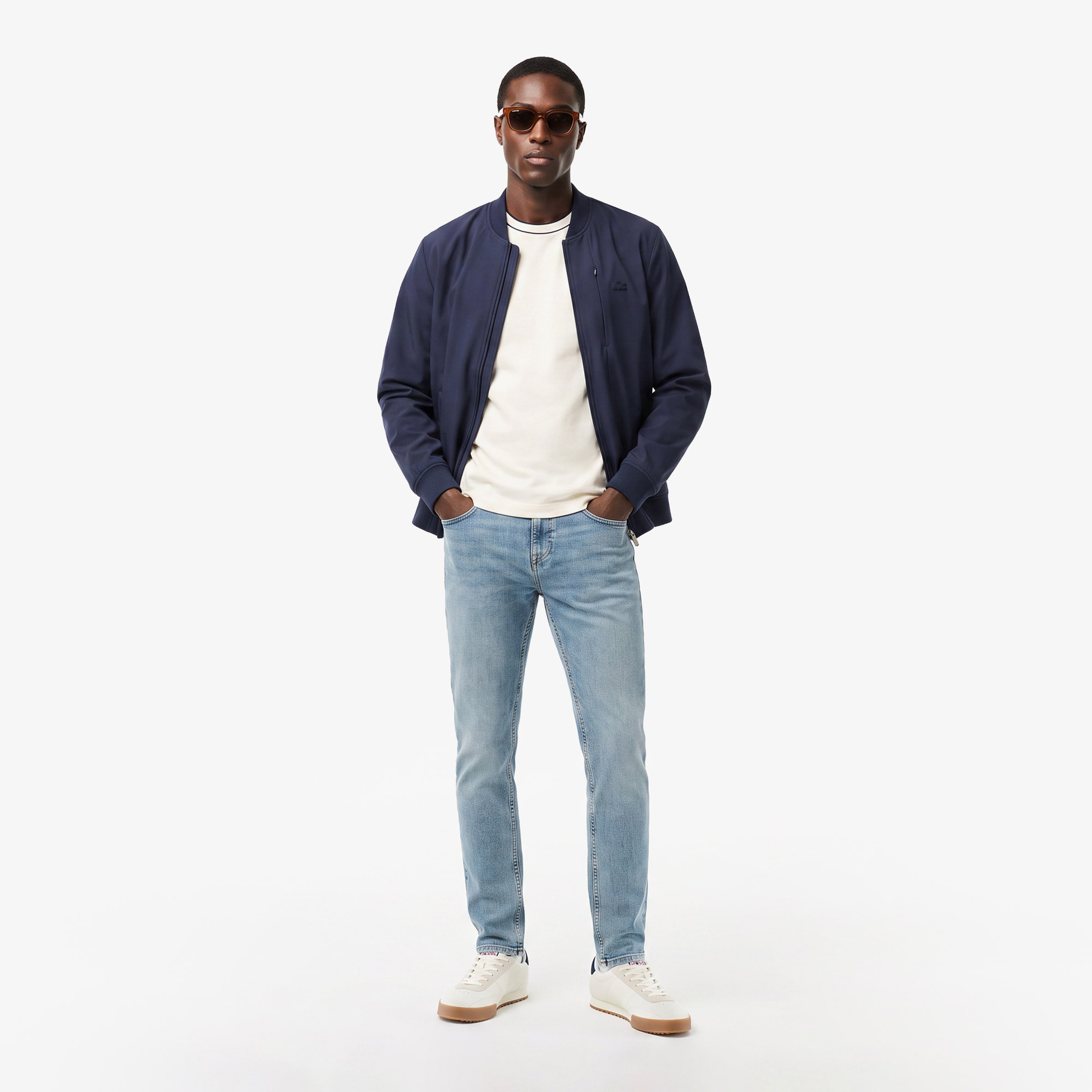 Erkek Regular Fit Hakim Yaka Lacivert Bomber Ceket