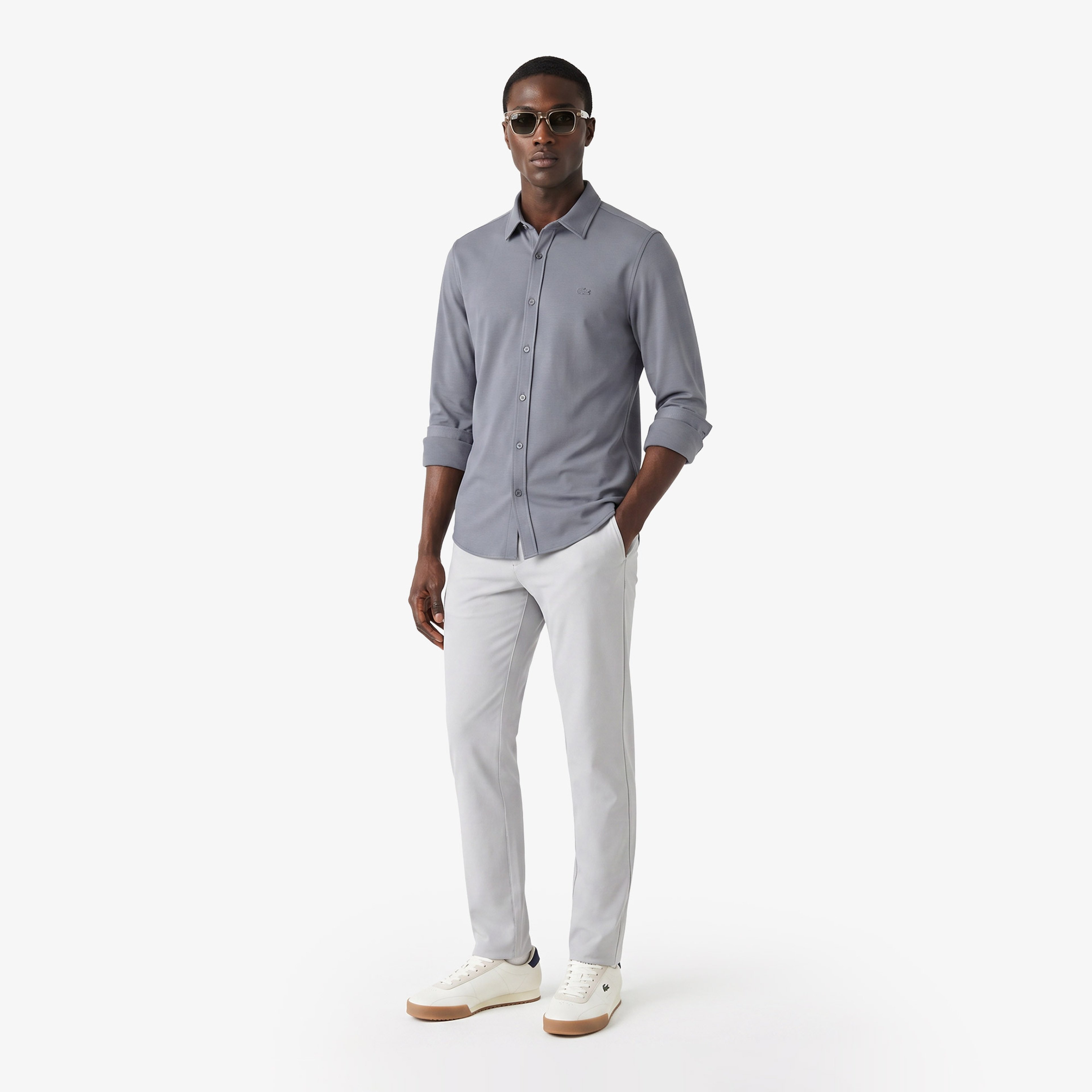Erkek Slim Fit Koyu Gri Gömlek Erkek Slim Fit Koyu Gri Gömlek