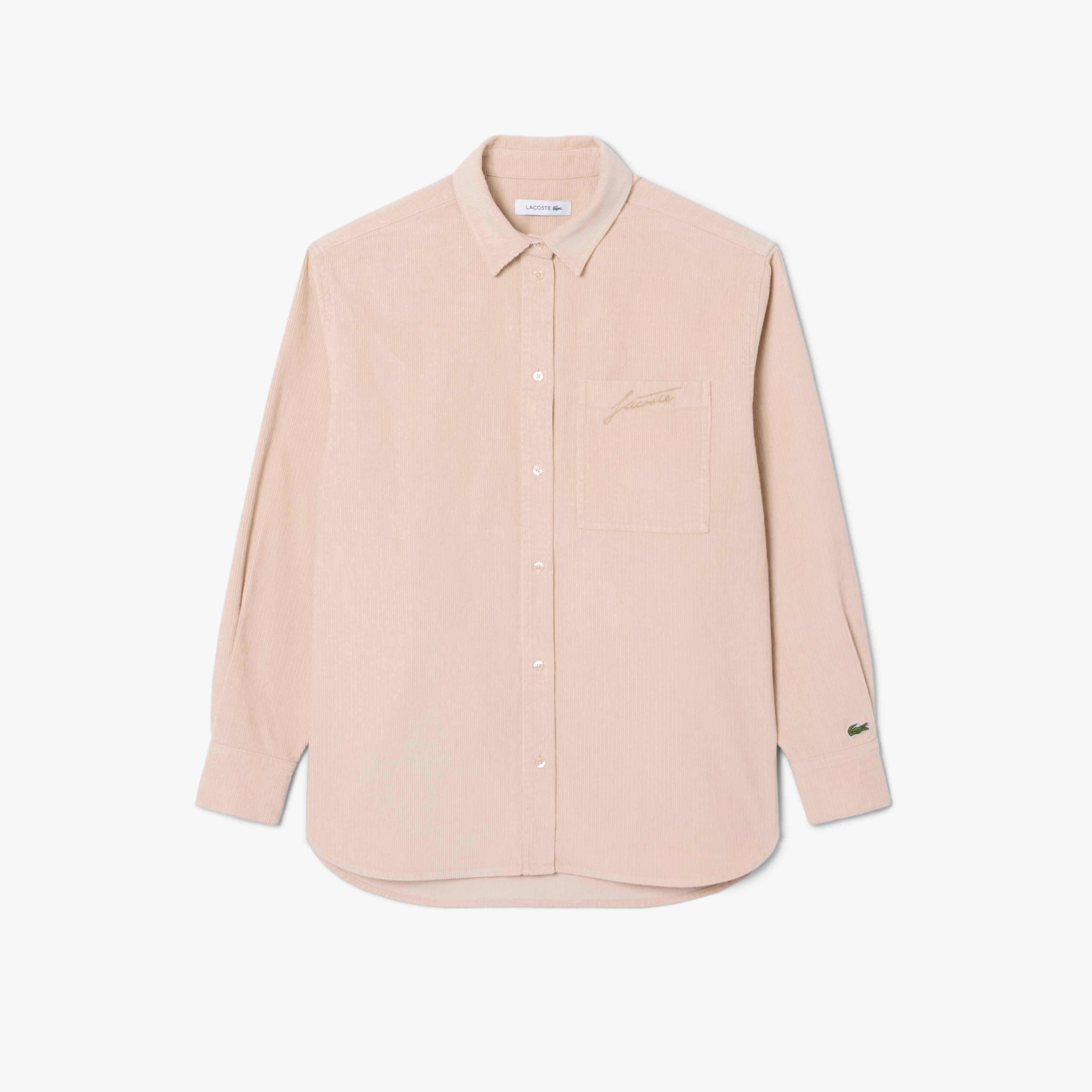 Kadın Oversize Fit Kadife Bej Gömlek Kadın Oversize Fit Kadife Bej Gömlek