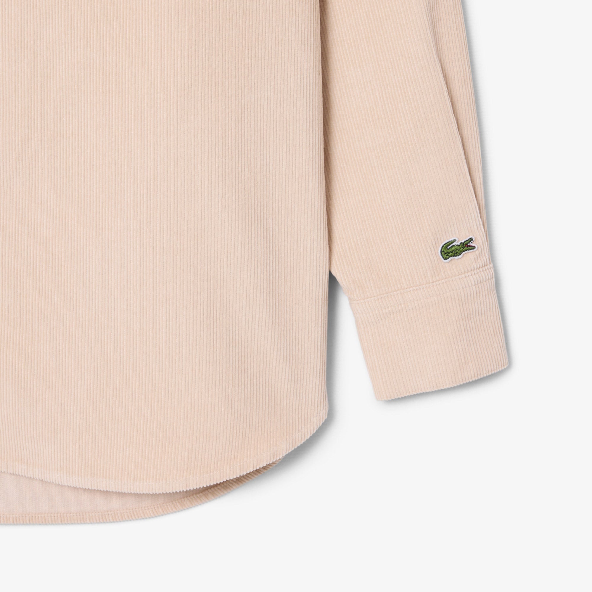 Kadın Oversize Fit Kadife Bej Gömlek