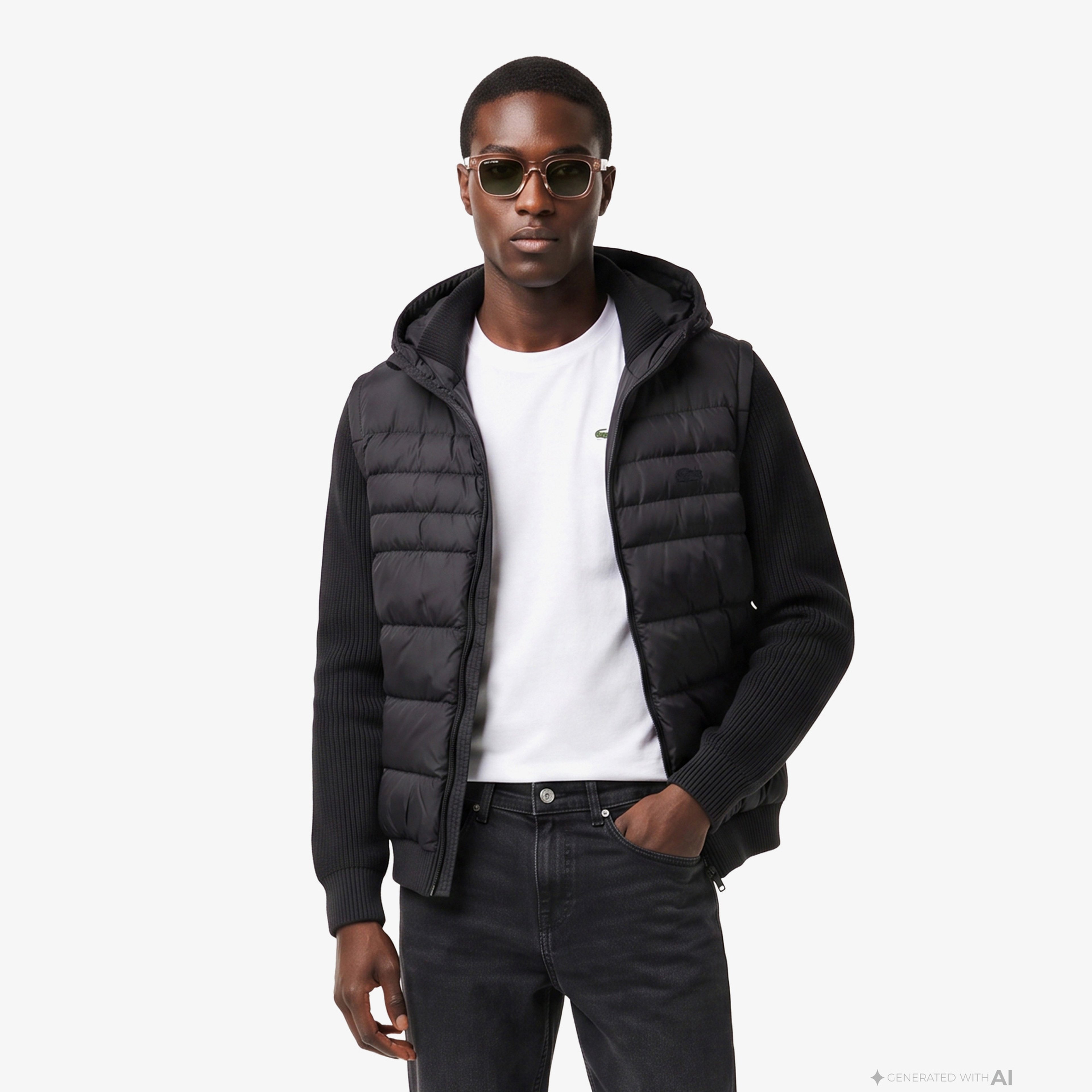 Erkek Slim Fit Kapüşonlu Siyah Mont Erkek Slim Fit Kapüşonlu Siyah Mont