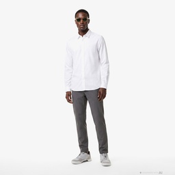 Erkek Slim Fit Düğmeli Yaka Beyaz Gömlek Beyaz