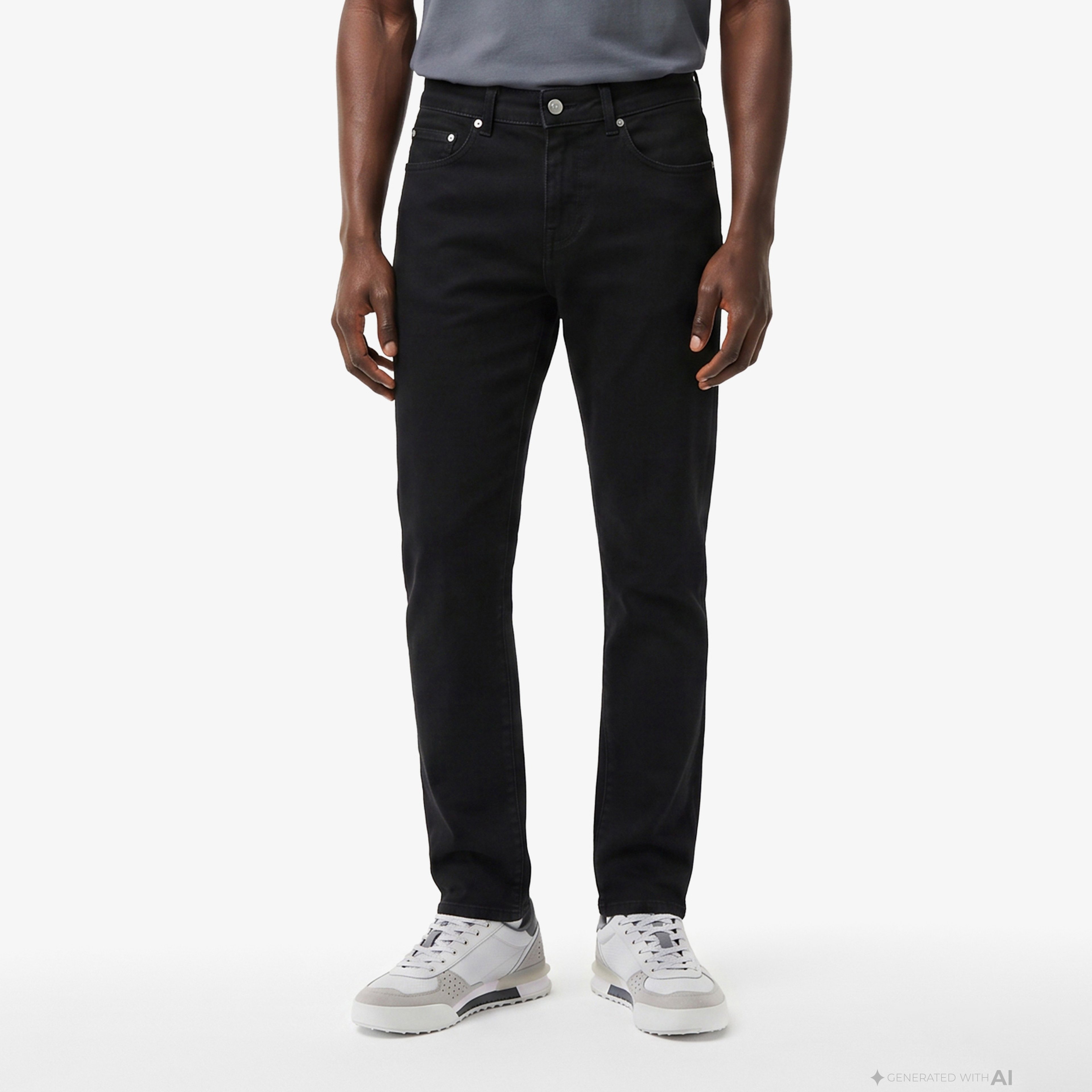 Erkek Slim Fit Siyah Pantolon