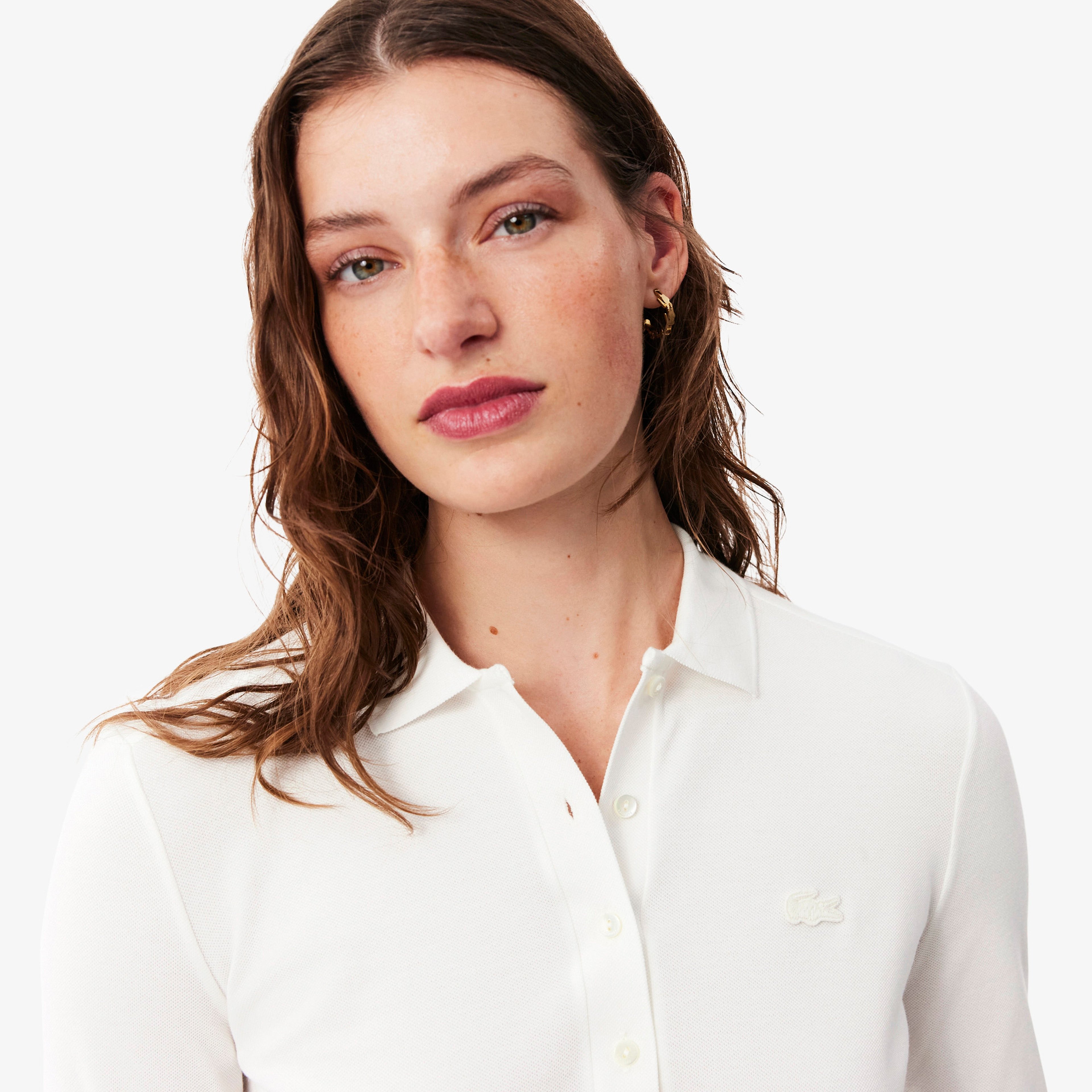 L.12.D Kadın Regular Fit Uzun Kollu Beyaz Polo L.12.D Kadın Regular Fit Uzun Kollu Beyaz Polo
