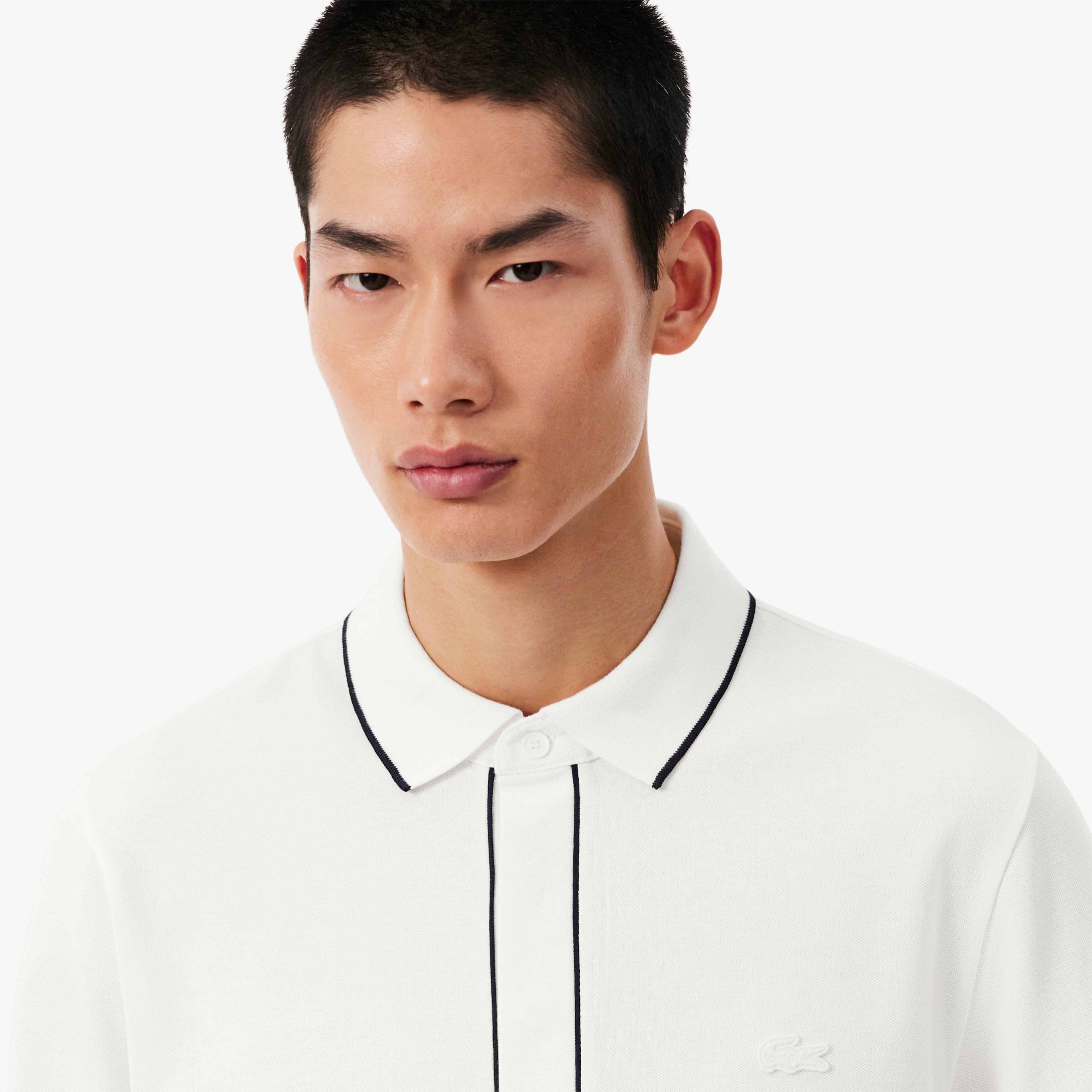 Erkek Regular Fit Uzun Kollu Beyaz Paris Polo Erkek Regular Fit Uzun Kollu Beyaz Paris Polo