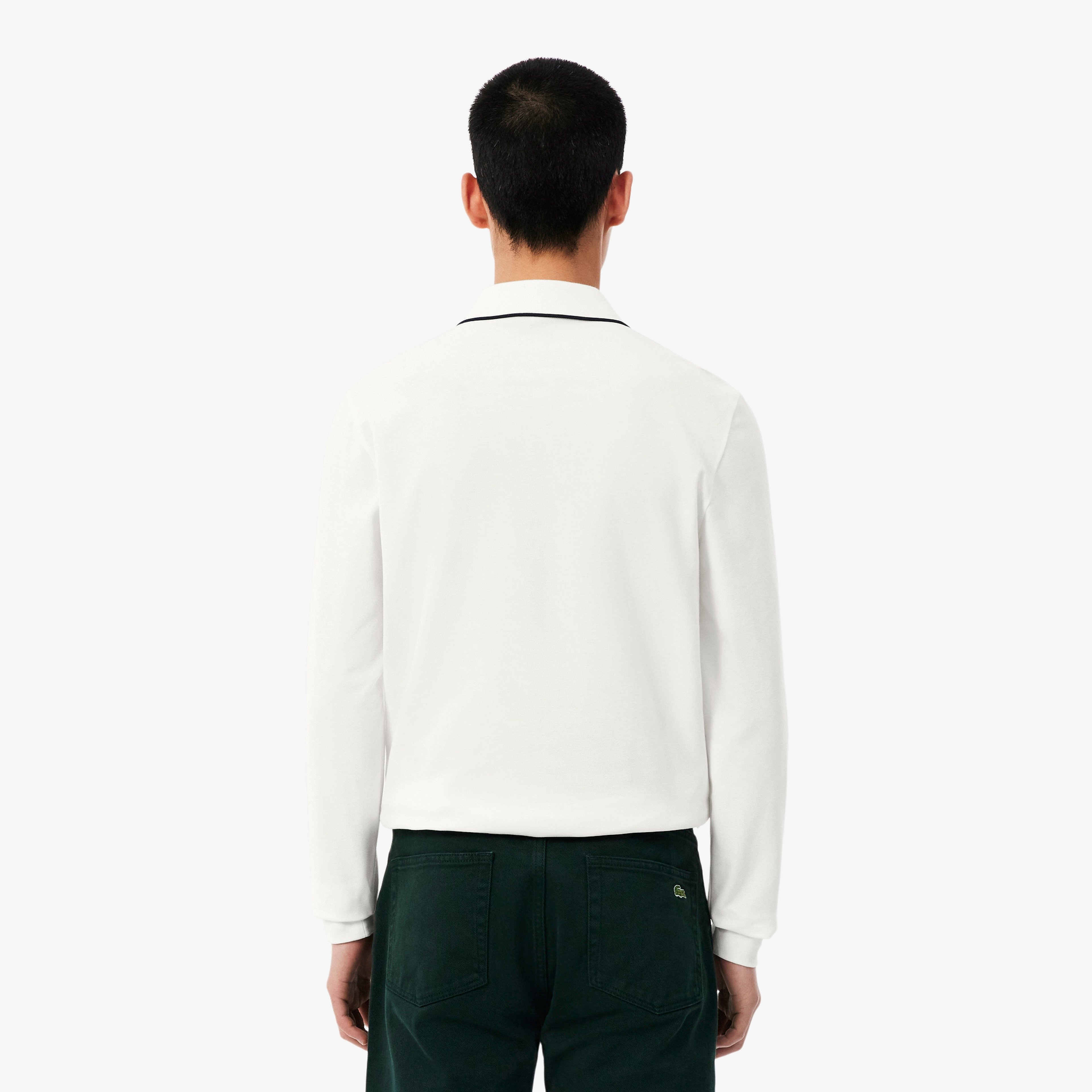 Erkek Regular Fit Uzun Kollu Beyaz Paris Polo Erkek Regular Fit Uzun Kollu Beyaz Paris Polo