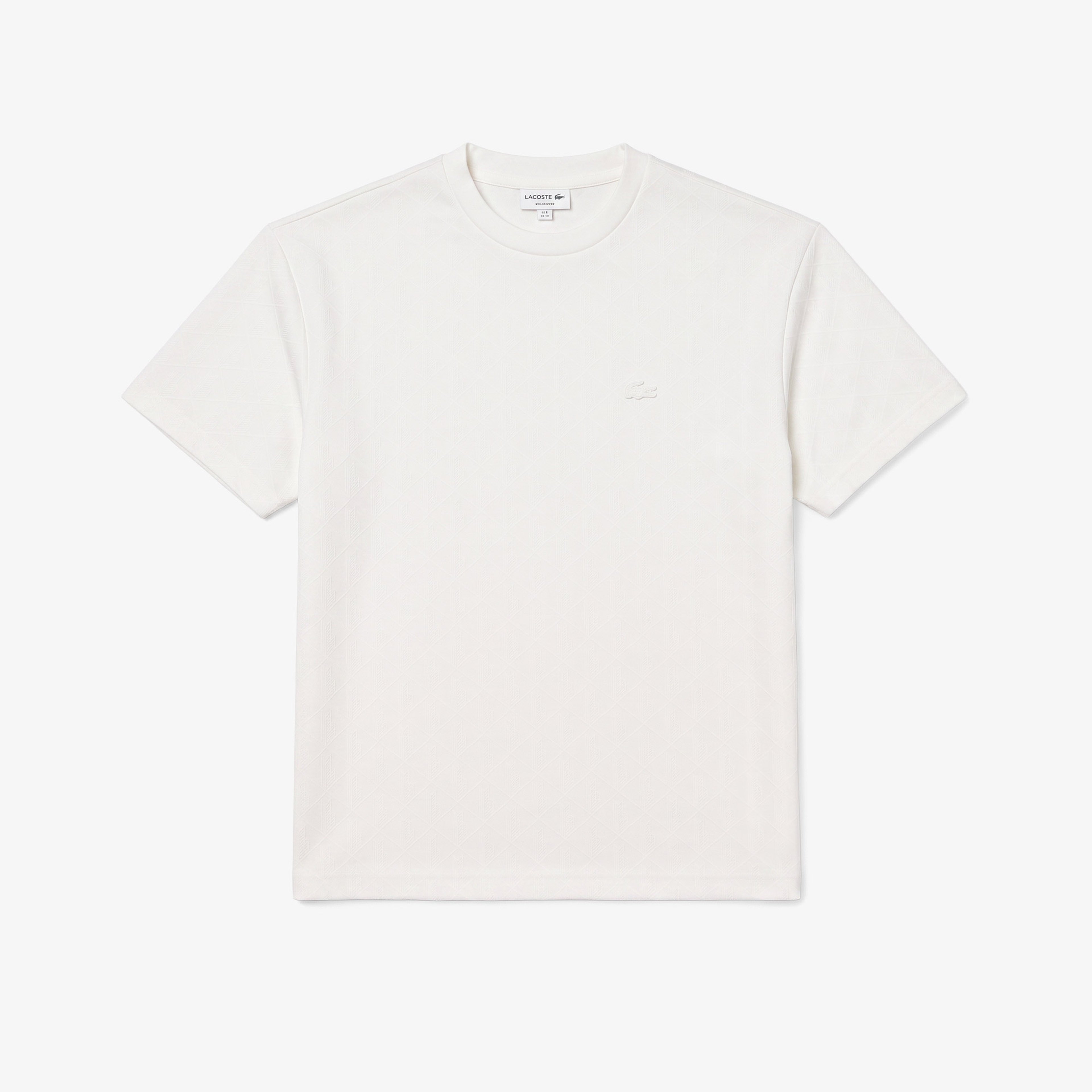 Erkek Relaxed Fit Bisiklet Yaka Monogram Beyaz T-Shirt Erkek Relaxed Fit Bisiklet Yaka Monogram Beyaz T-Shirt