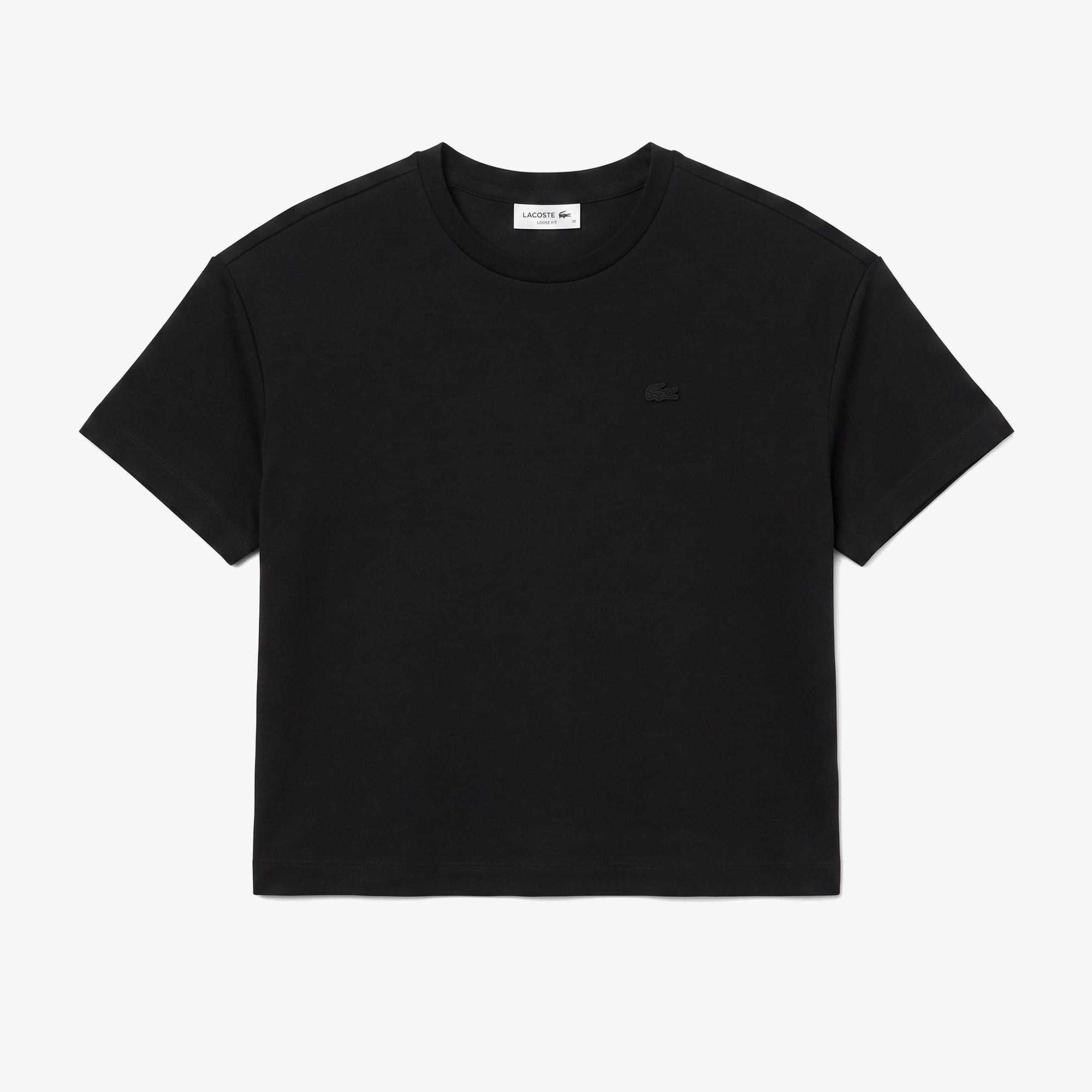 Kadın Loose Fit Bisiklet Yaka Siyah T-Shirt