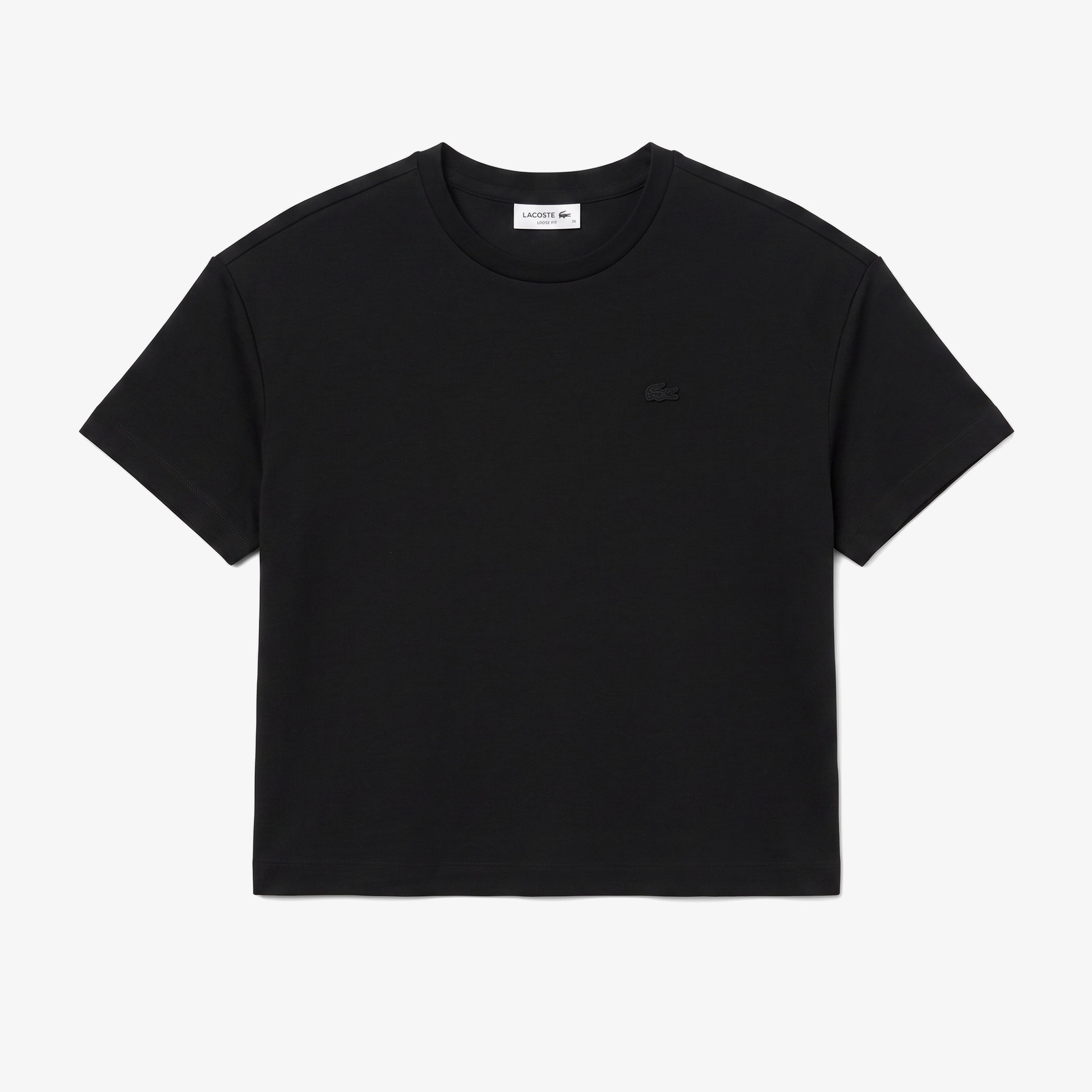 Kadın Loose Fit Bisiklet Yaka Siyah T-Shirt Kadın Loose Fit Bisiklet Yaka Siyah T-Shirt