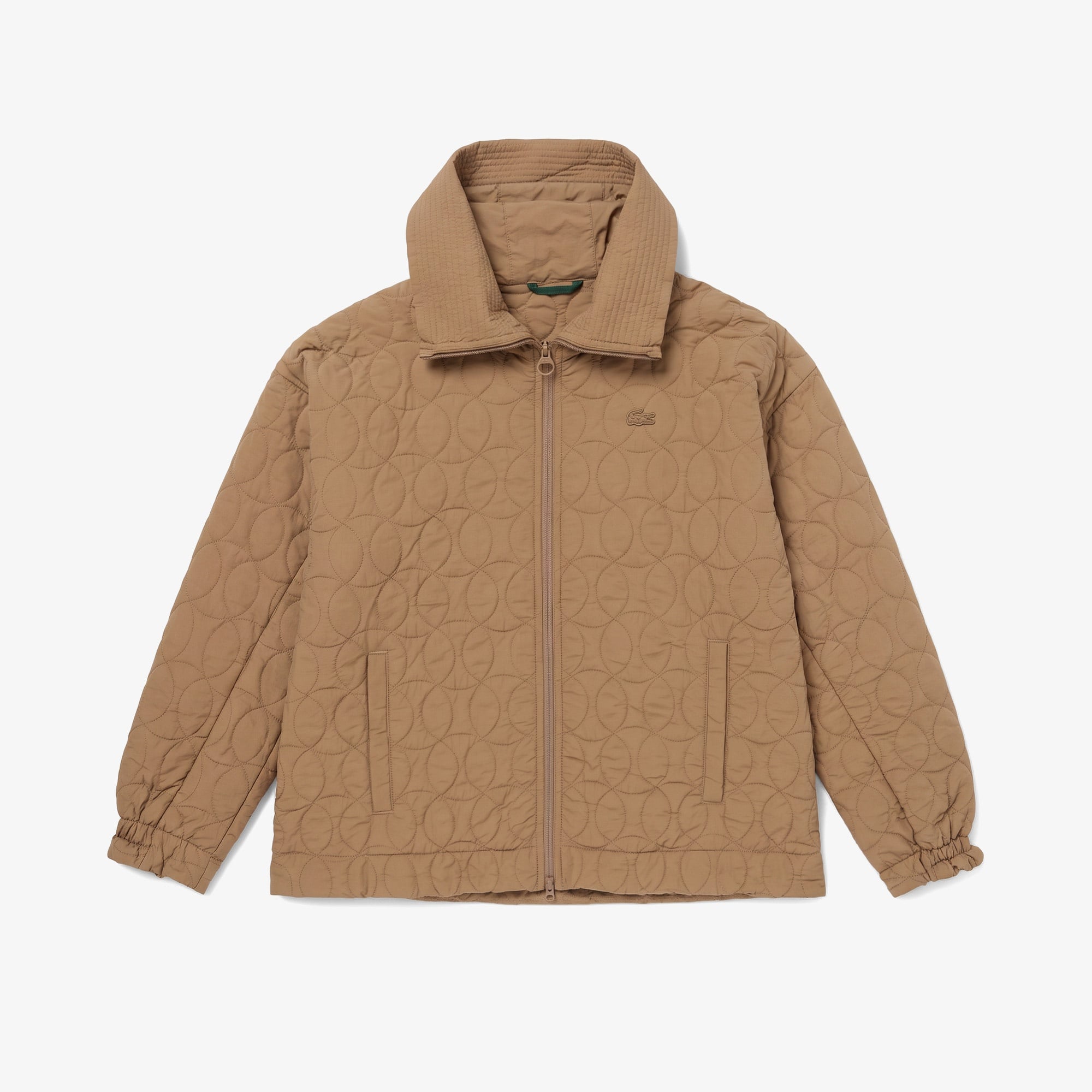 Kadın Relaxed Fit Kapüşonlu Desenli Kahverengi Ceket