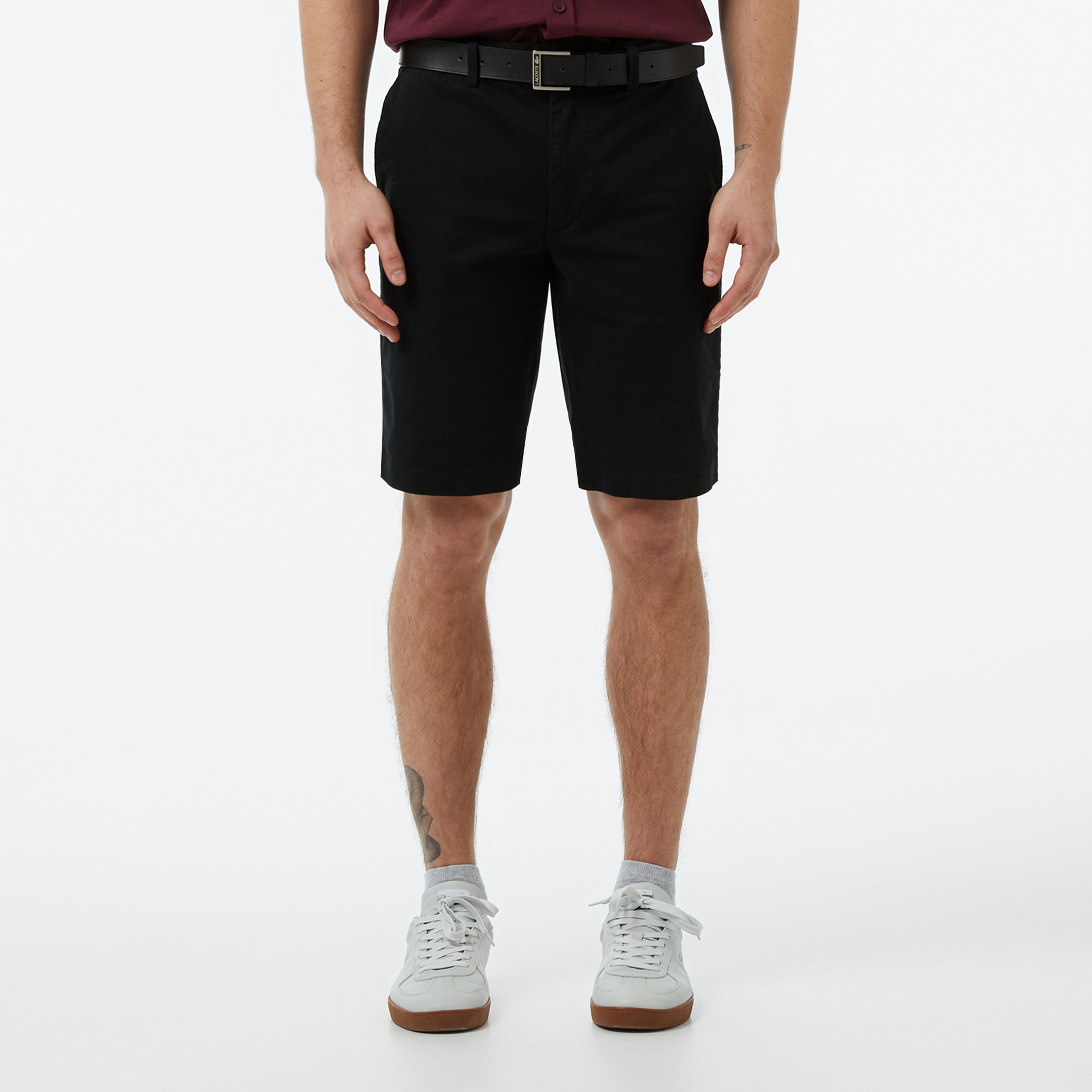 Erkek Slim Fit Siyah Bermuda Şort