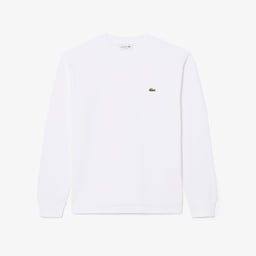 Erkek Classic Fit Uzun Kollu Bisiklet Yaka Beyaz T-Shirt Beyaz