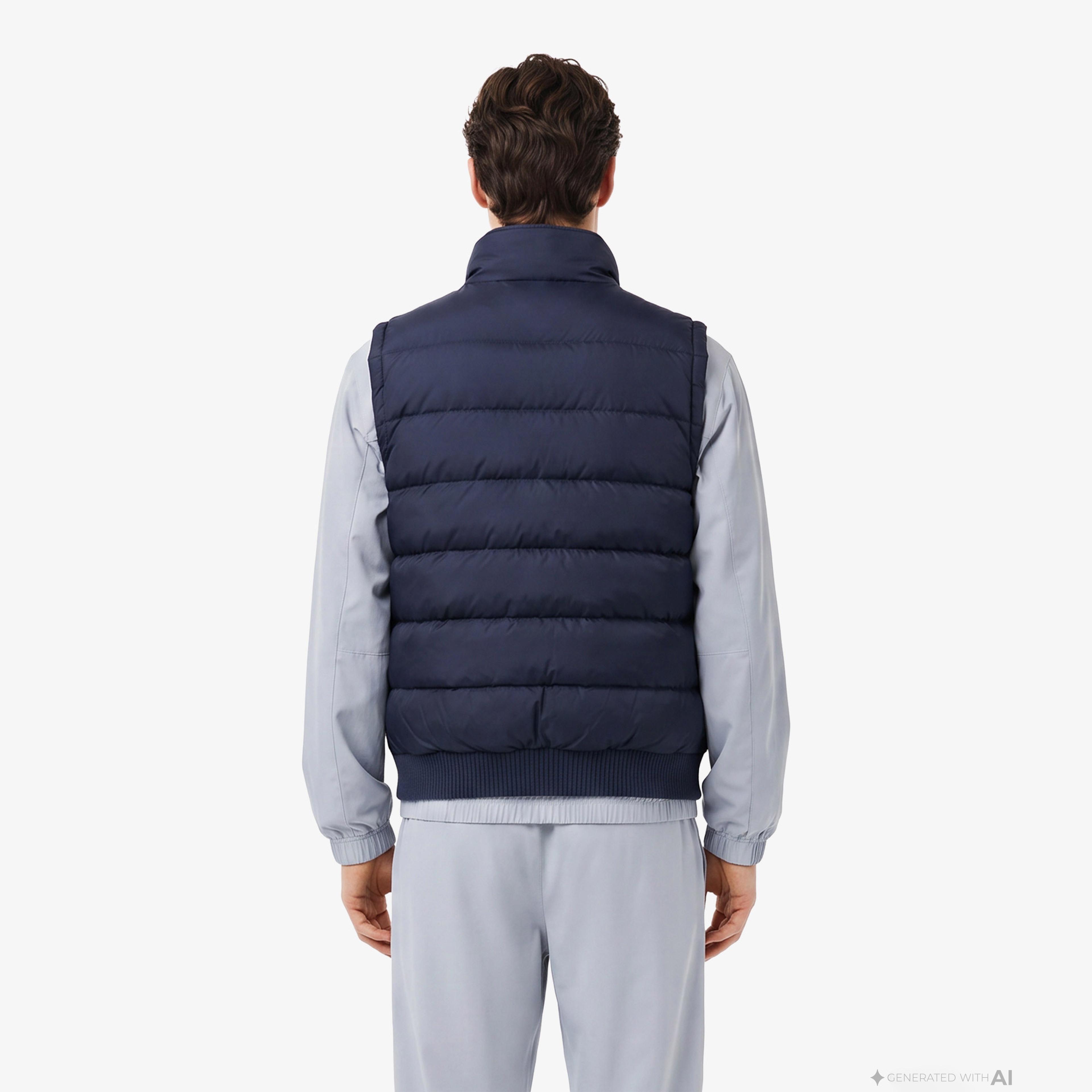 Erkek Slim Fit Kapüşonlu Lacivert Mont
