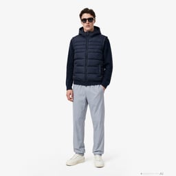 Erkek Slim Fit Kapüşonlu Lacivert Mont Lacivert