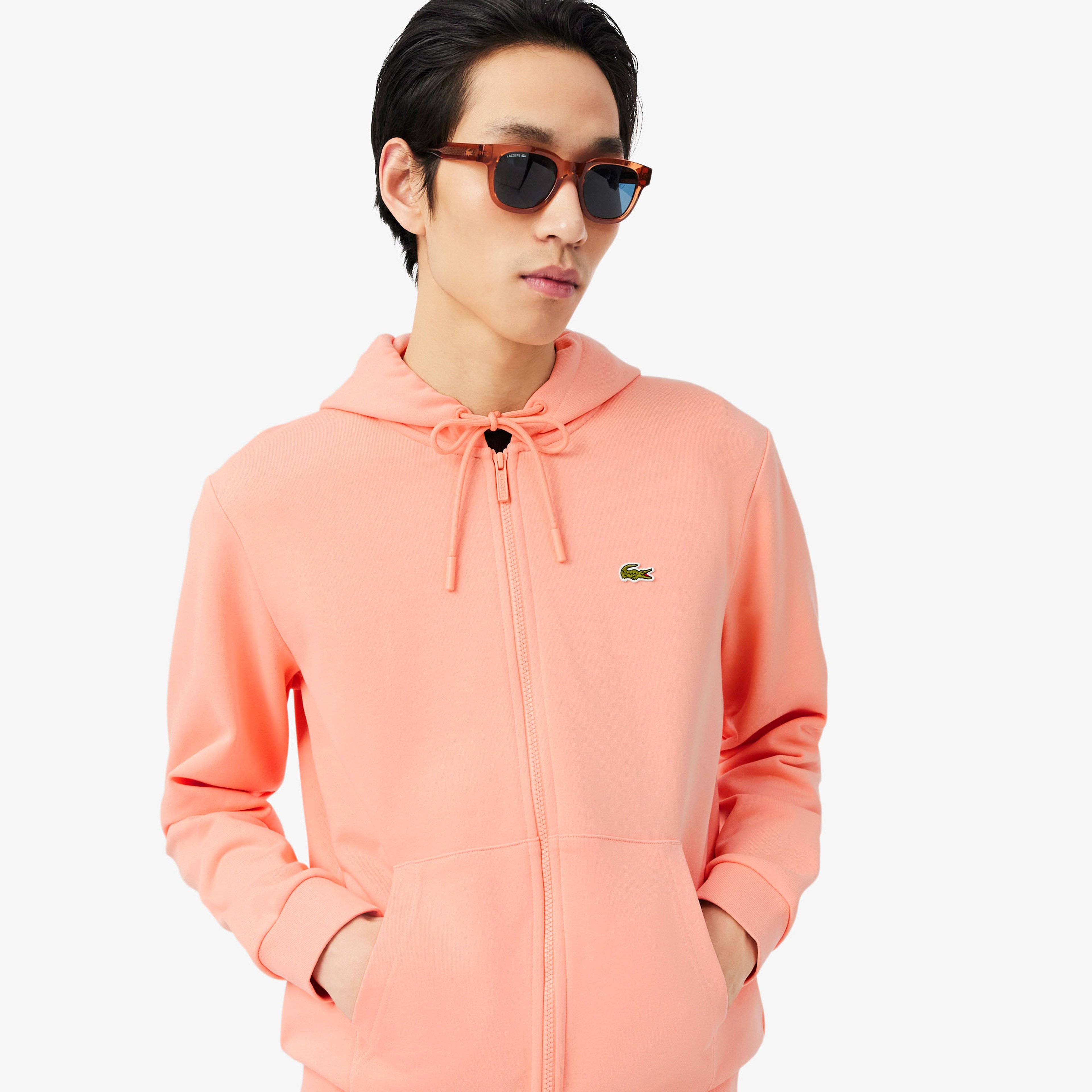 Erkek Classic Fit Kapüşonlu Pembe Sweatshirt Erkek Classic Fit Kapüşonlu Pembe Sweatshirt
