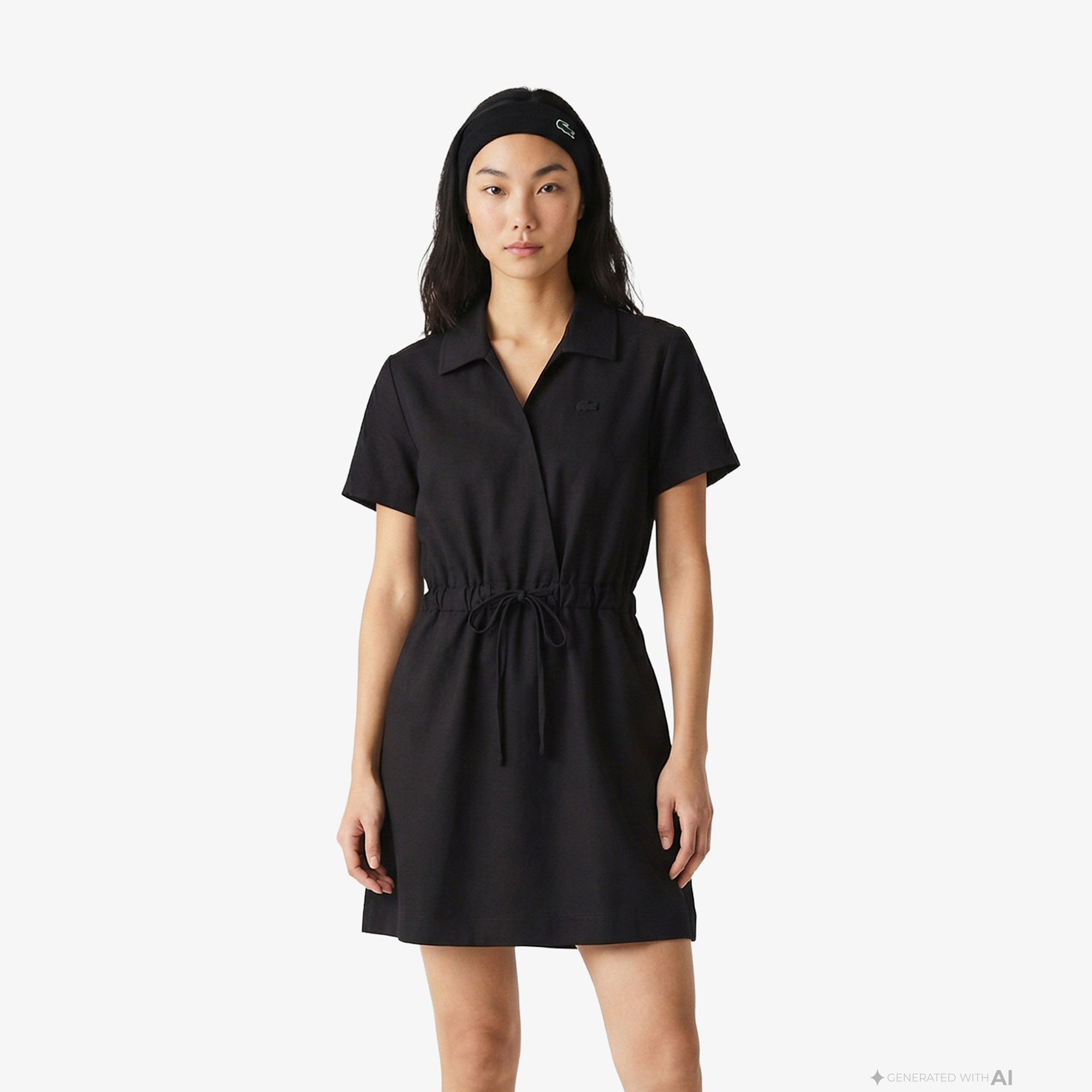 Kadın Flare Fit Kısa Kollu Polo Yaka Kahverengi Elbise Kadın Flare Fit Kısa Kollu Polo Yaka Kahverengi Elbise