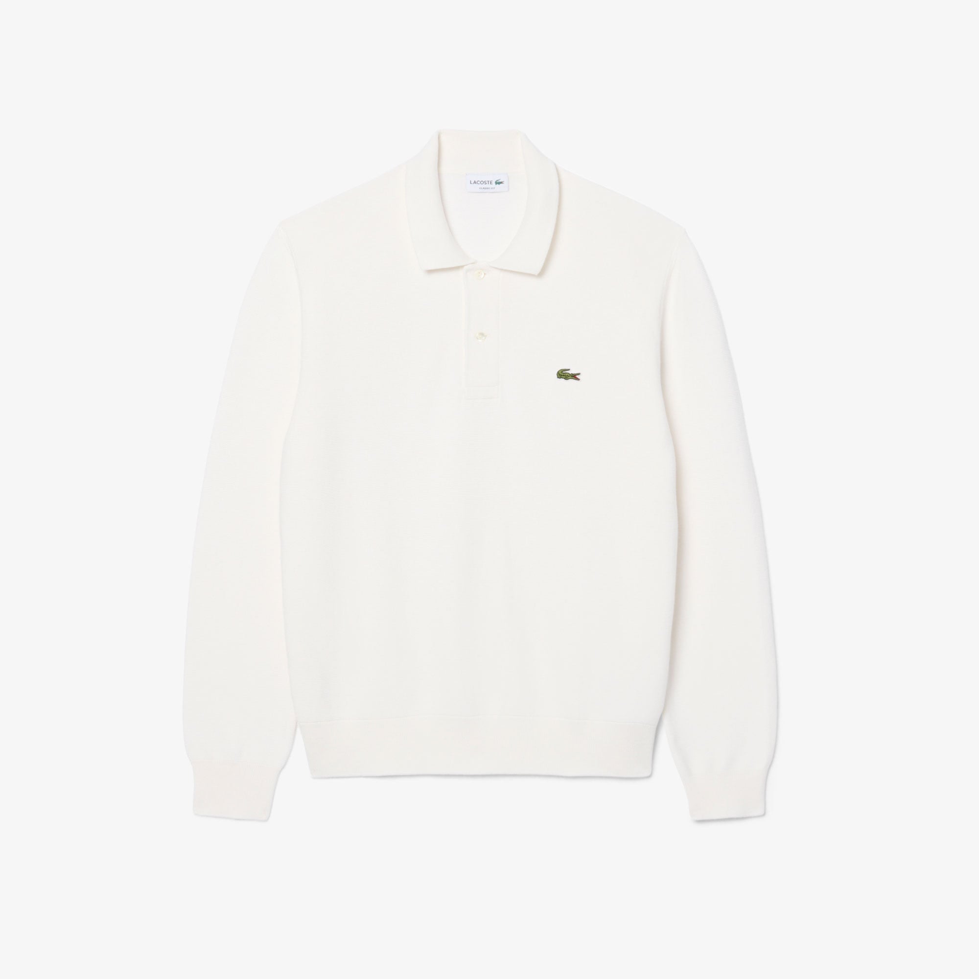 Erkek Classic Fit Polo Yaka Beyaz Kazak