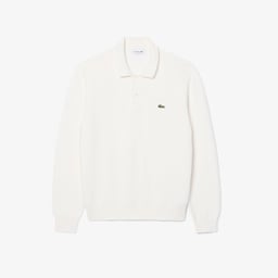 Erkek Classic Fit Polo Yaka Beyaz Kazak Beyaz