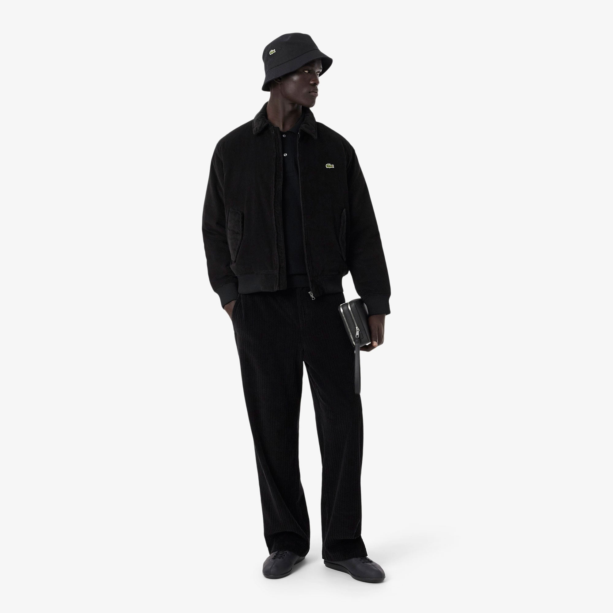 Erkek Classic Fit Polo Yaka Siyah Kazak