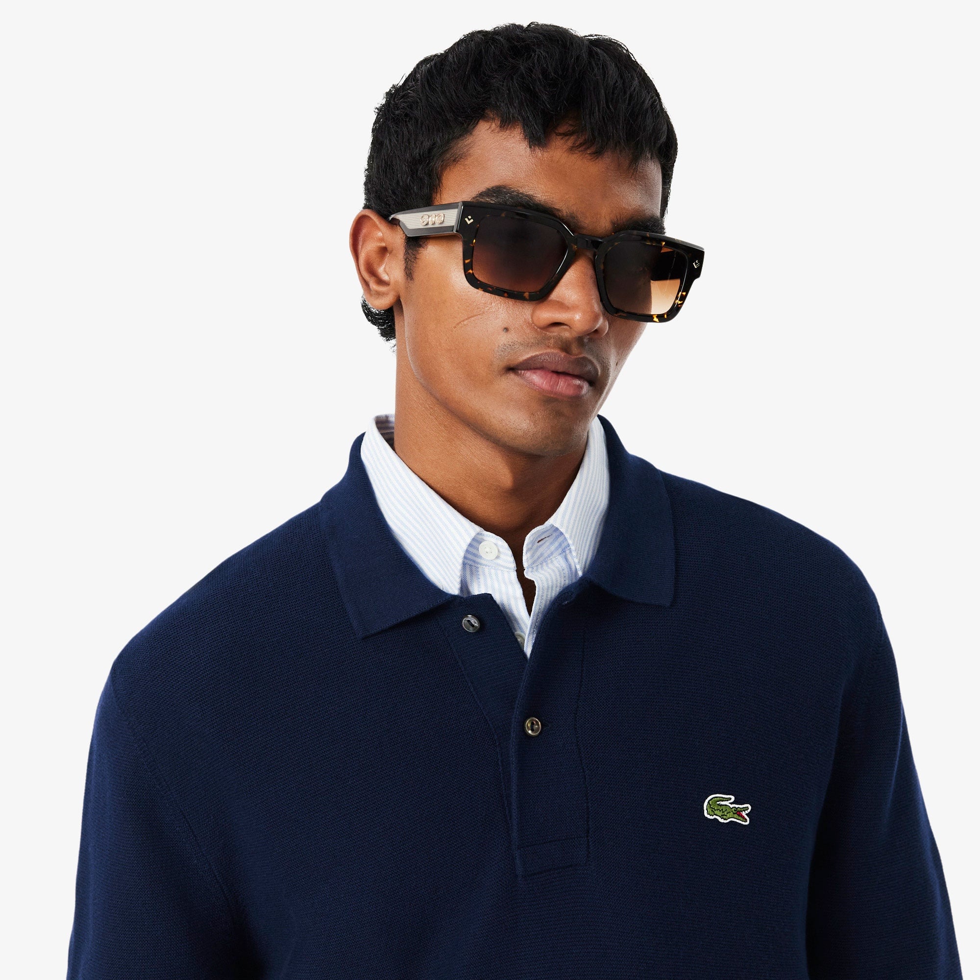 Erkek Classic Fit Polo Yaka Lacivert Kazak