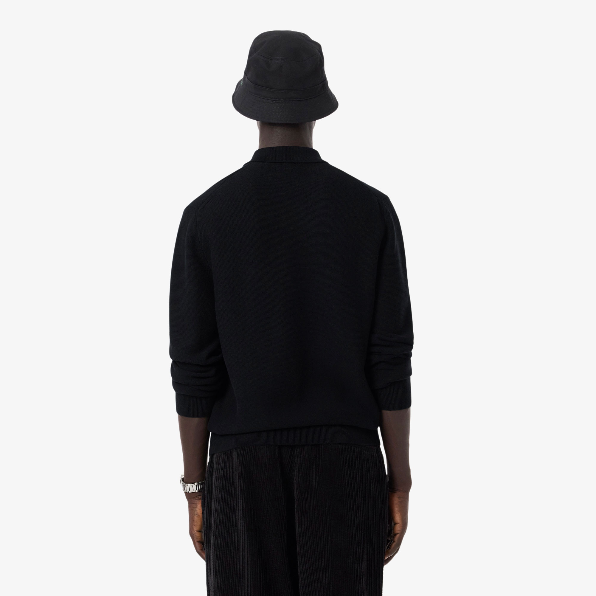 Erkek Classic Fit Polo Yaka Siyah Kazak
