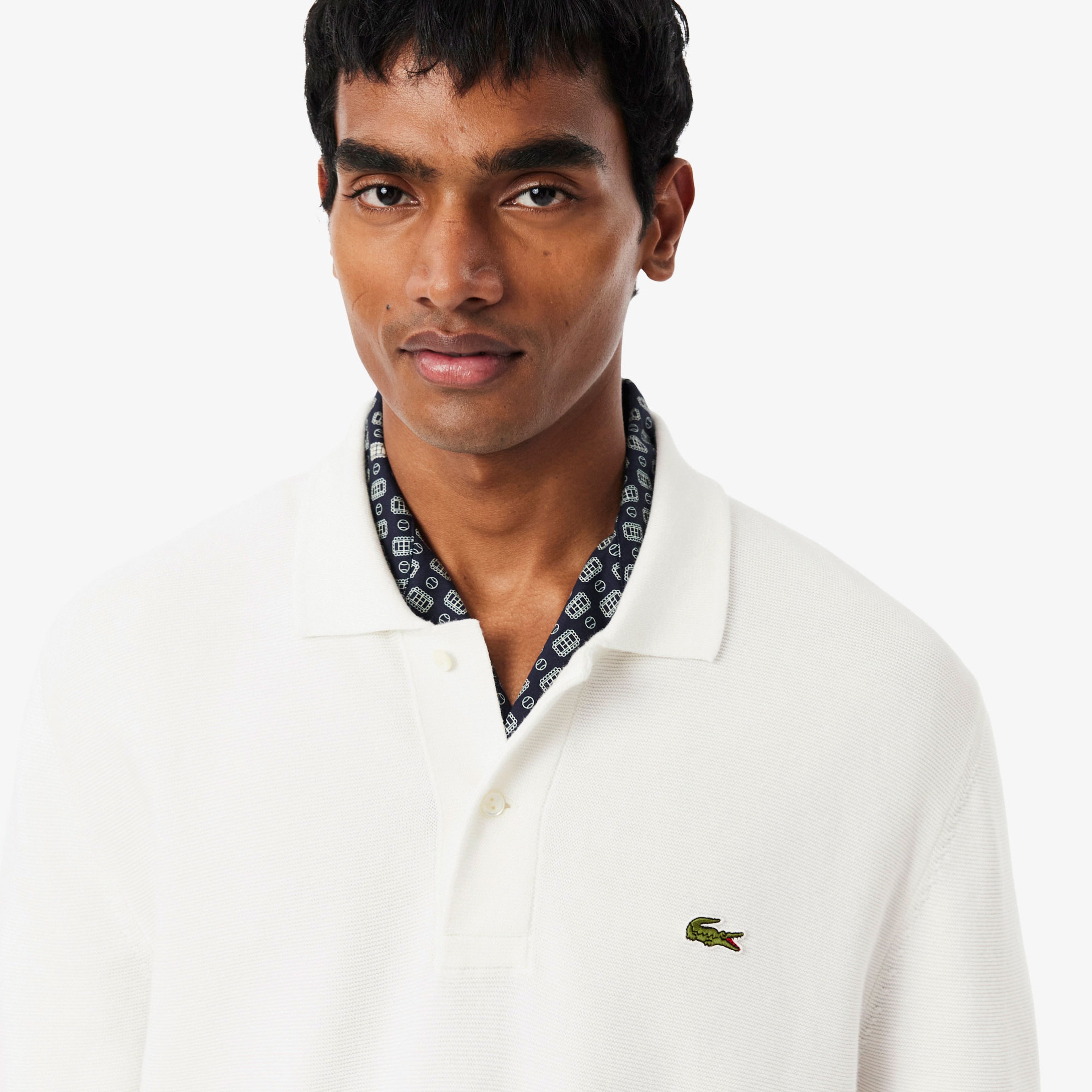 Erkek Classic Fit Polo Yaka Beyaz Kazak Erkek Classic Fit Polo Yaka Beyaz Kazak