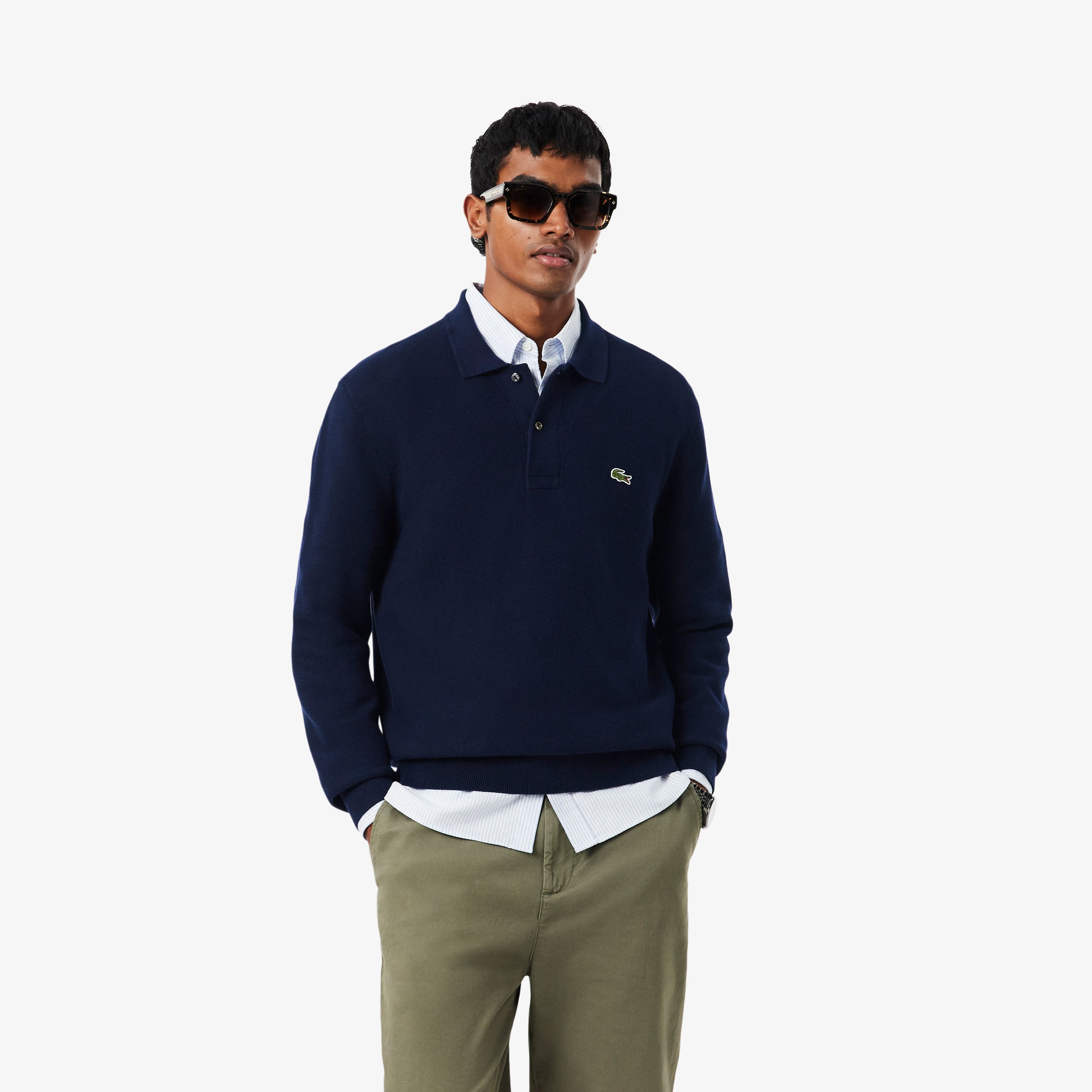 Erkek Classic Fit Polo Yaka Lacivert Kazak Erkek Classic Fit Polo Yaka Lacivert Kazak