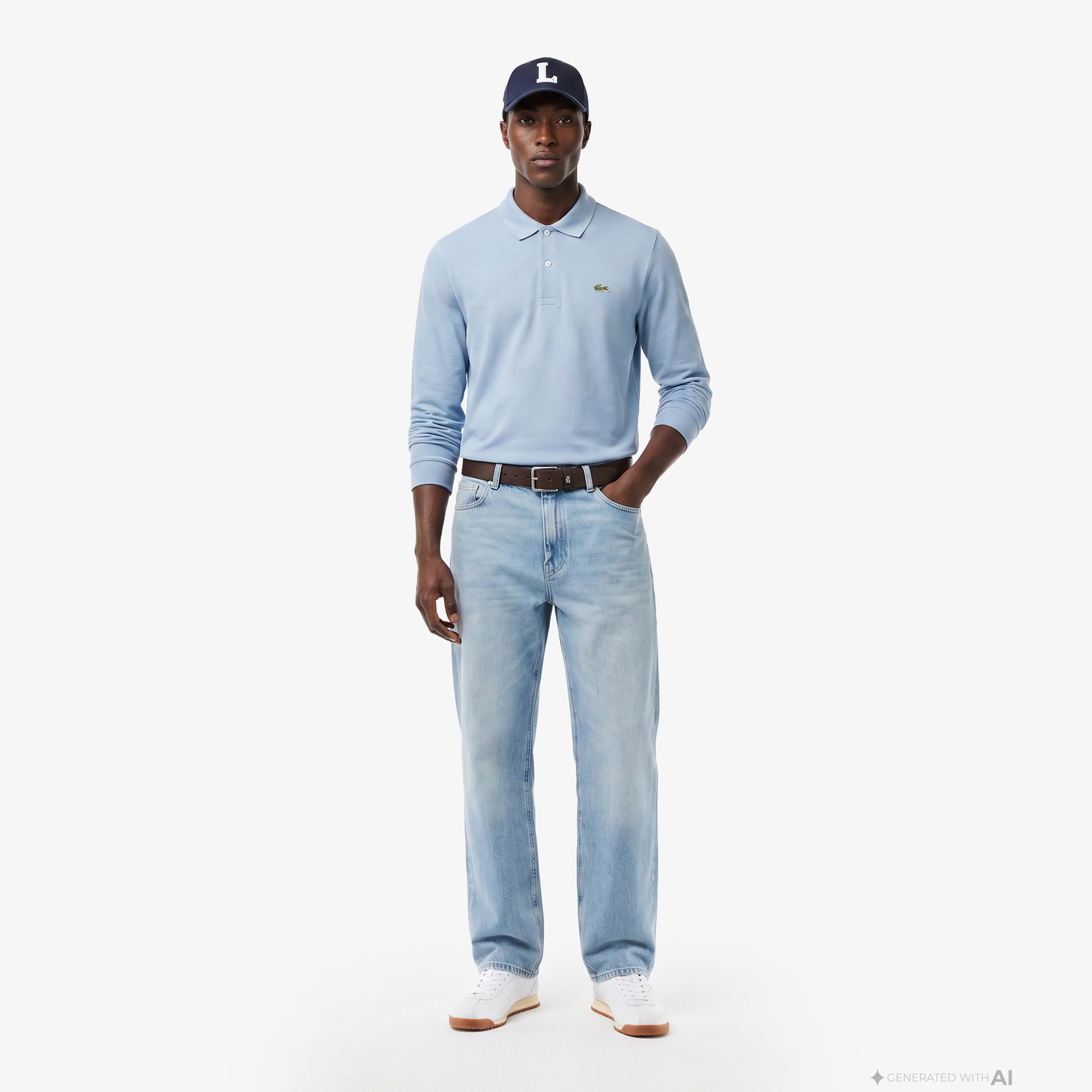 L.12.12 Erkek Classic Fit Uzun Kollu Mavi Polo L.12.12 Erkek Classic Fit Uzun Kollu Mavi Polo