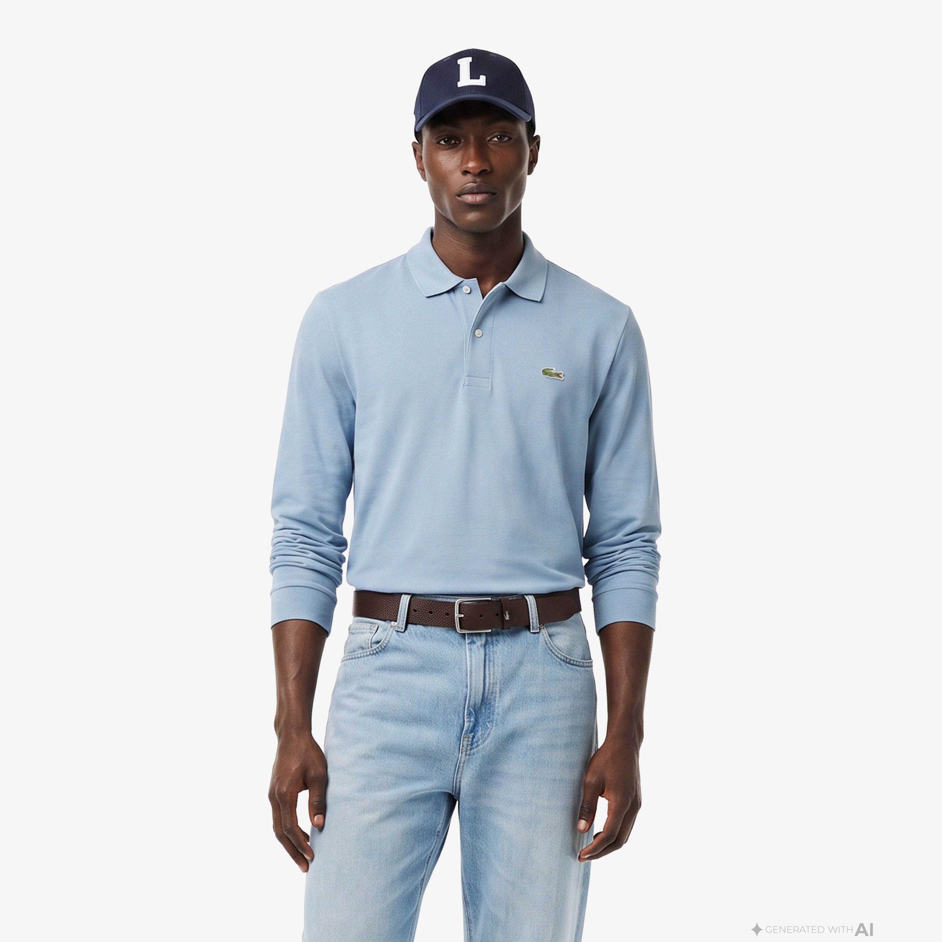 L.12.12 Erkek Classic Fit Uzun Kollu Mavi Polo L.12.12 Erkek Classic Fit Uzun Kollu Mavi Polo