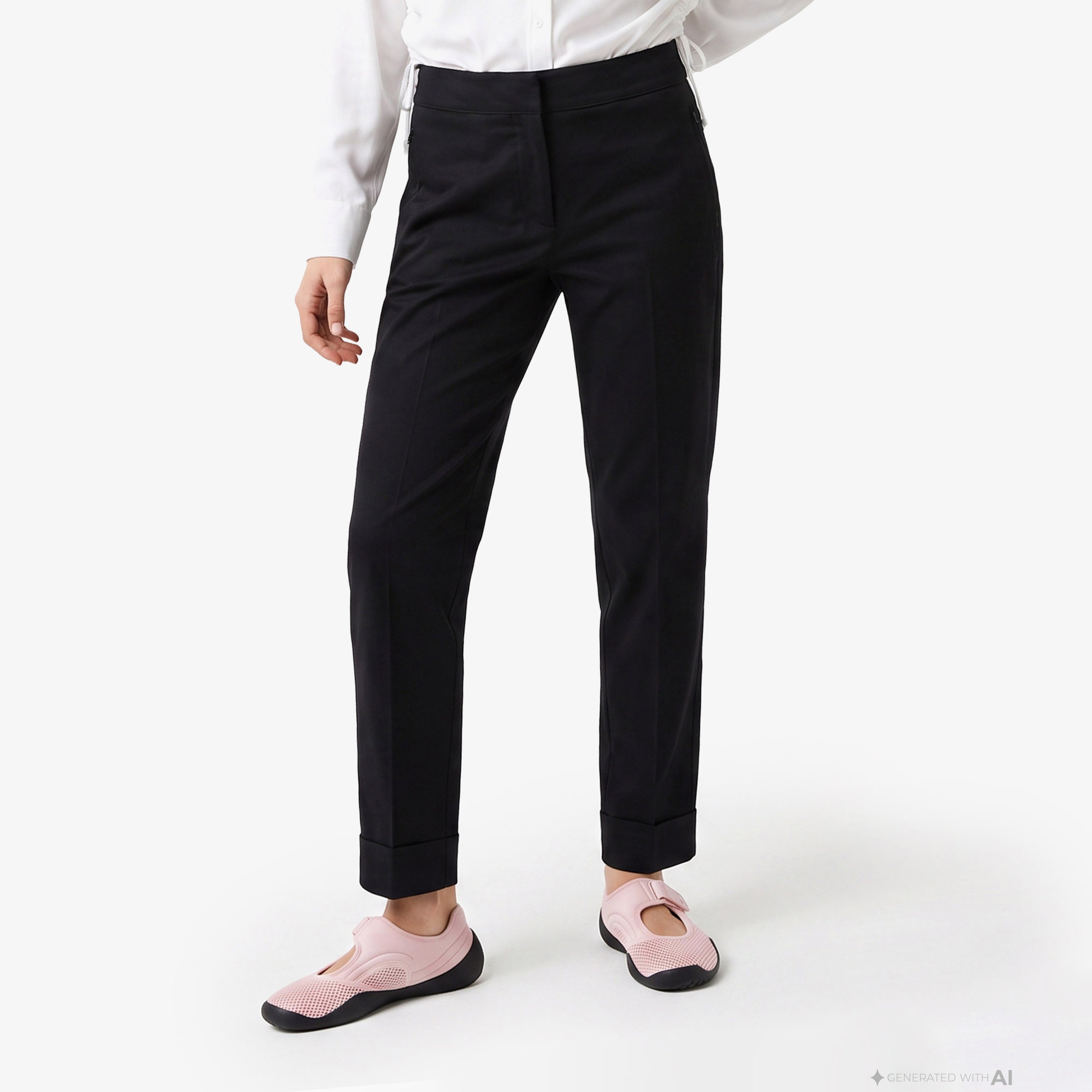 Kadın Slim Fit Siyah Pantolon Kadın Slim Fit Siyah Pantolon