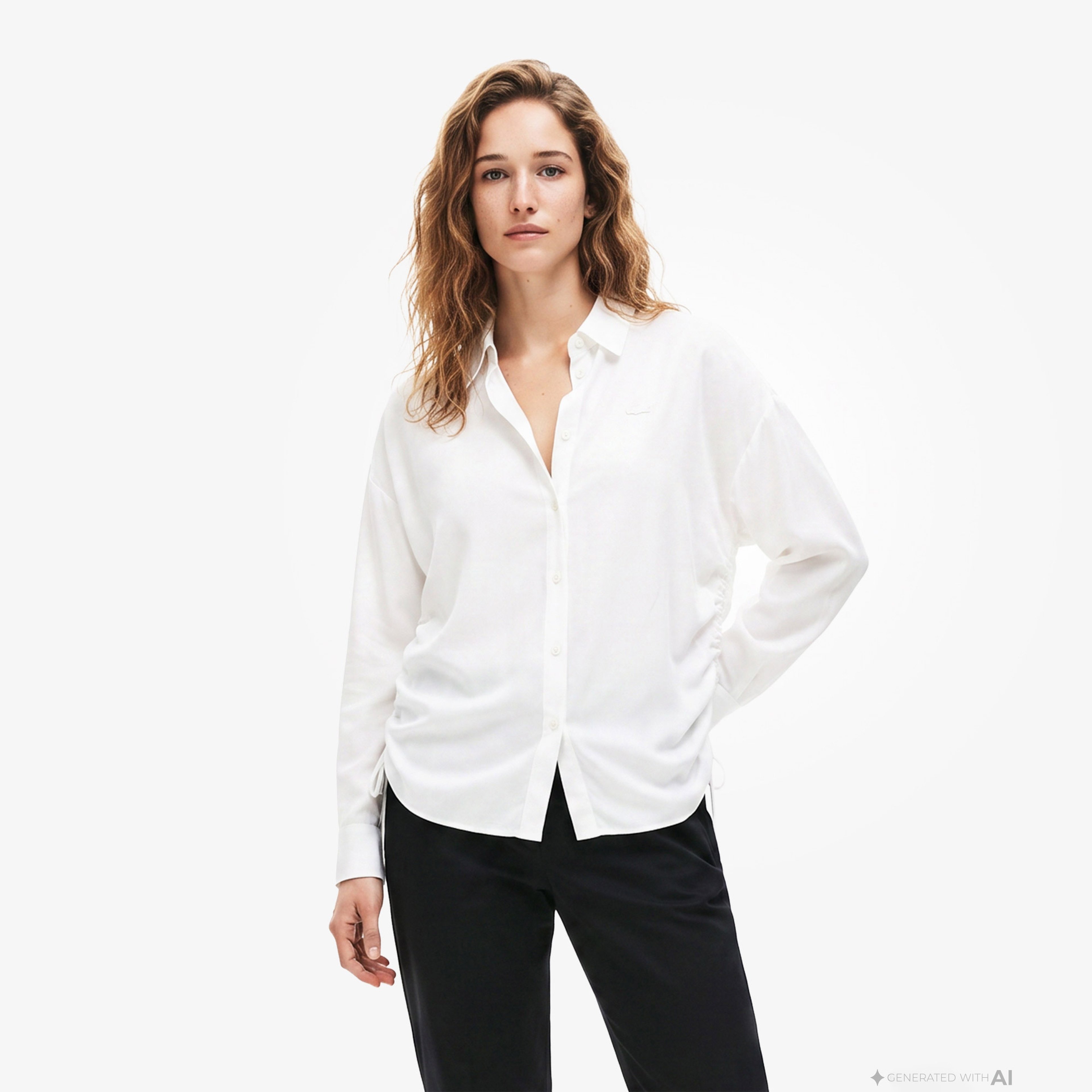 Kadın Relaxed Fit Beyaz Gömlek
