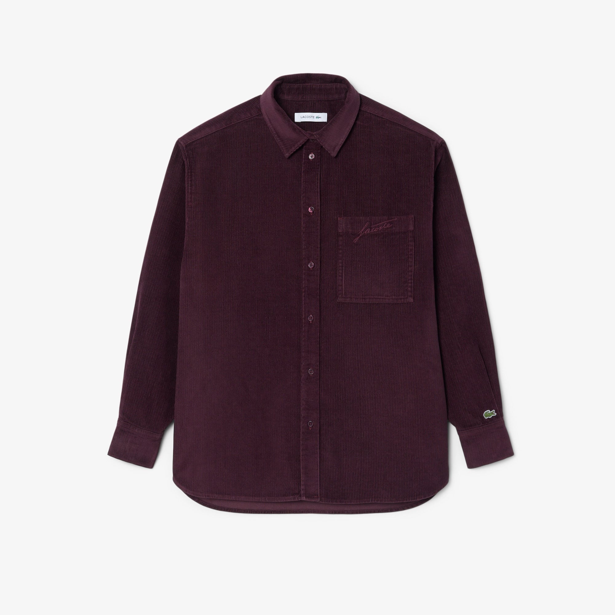 Kadın Oversize Fit Kadife Bordo Gömlek