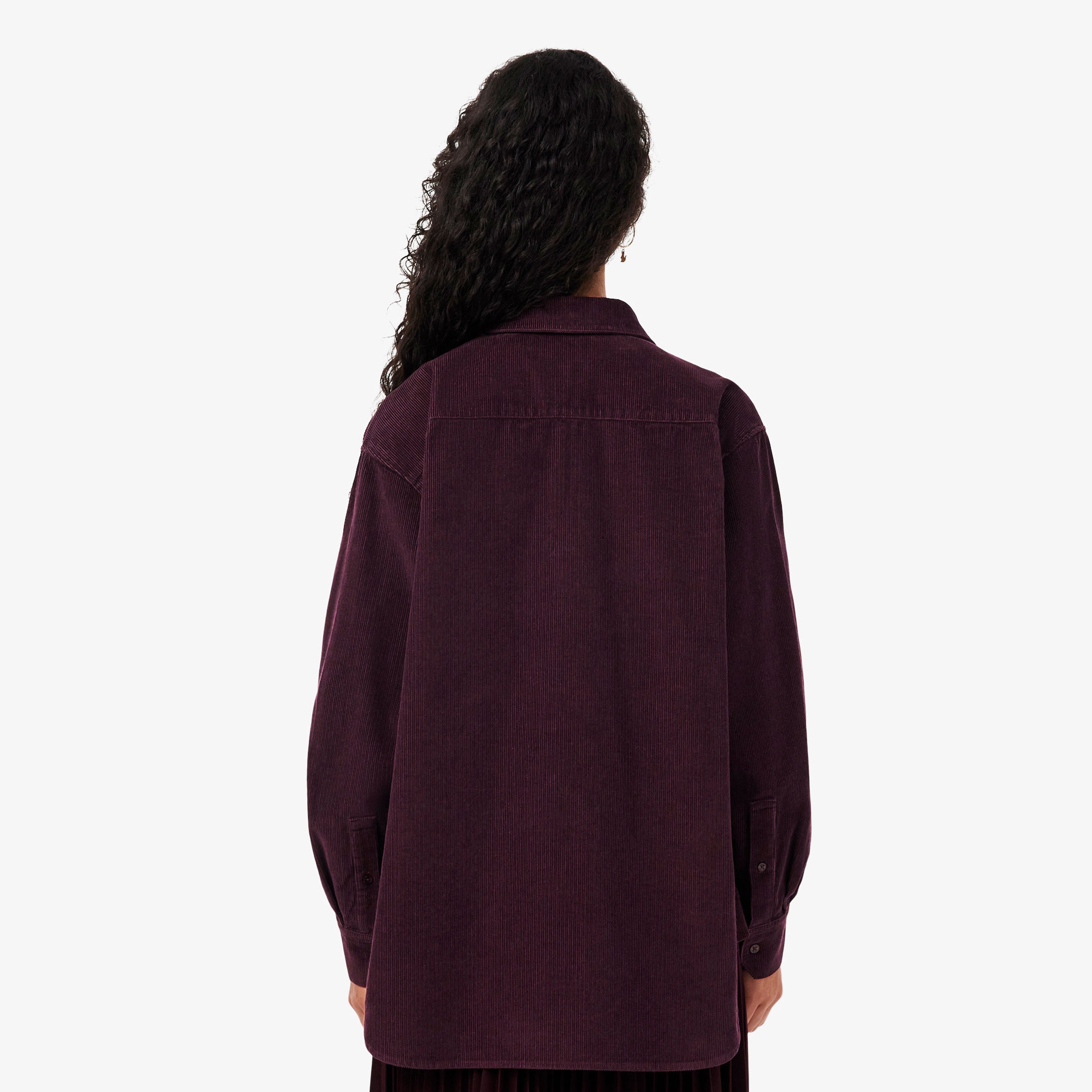 Kadın Oversize Fit Kadife Bordo Gömlek Kadın Oversize Fit Kadife Bordo Gömlek