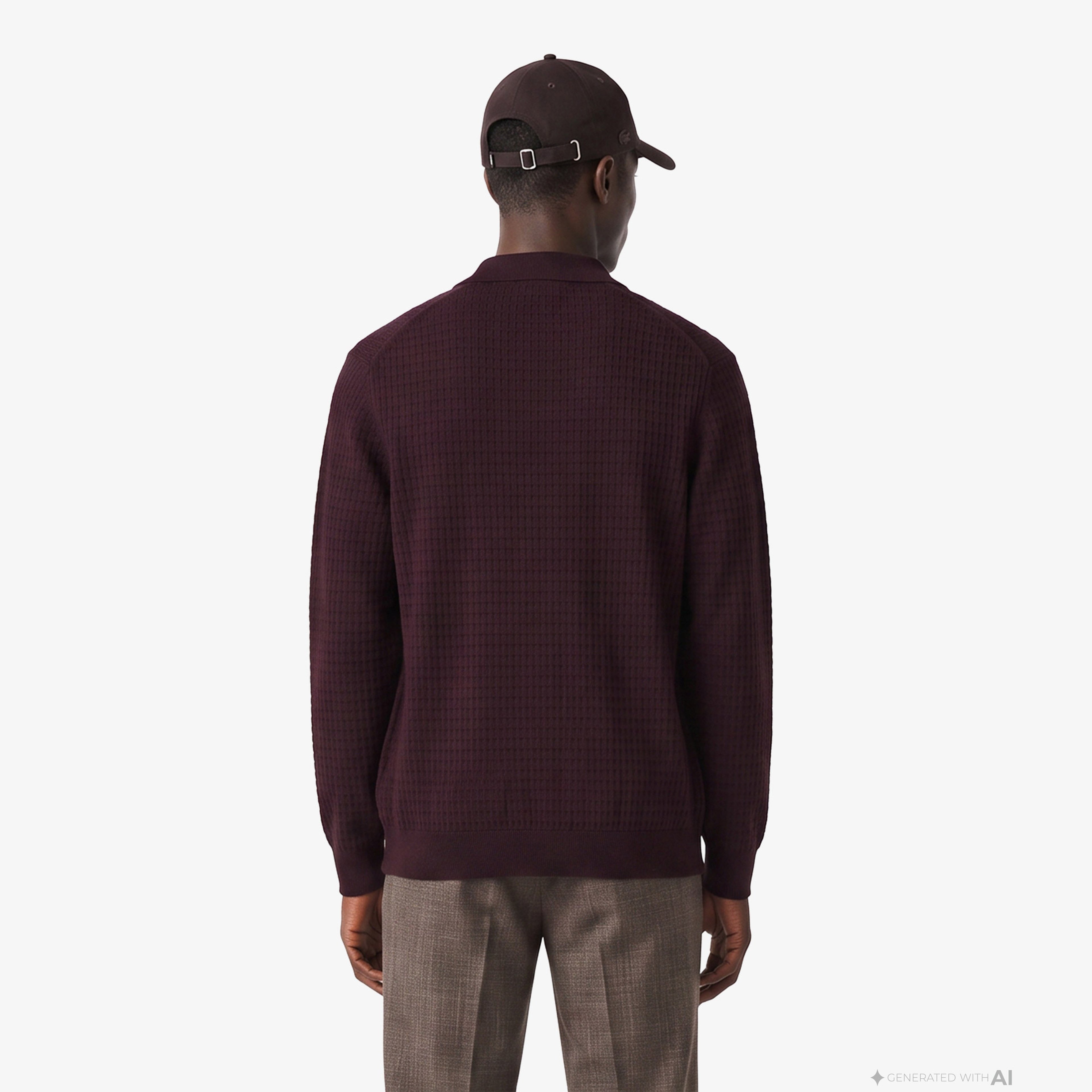 Erkek Regular Fit Yarım Fermuarlı Yün Bordo Kazak Erkek Regular Fit Yarım Fermuarlı Yün Bordo Kazak