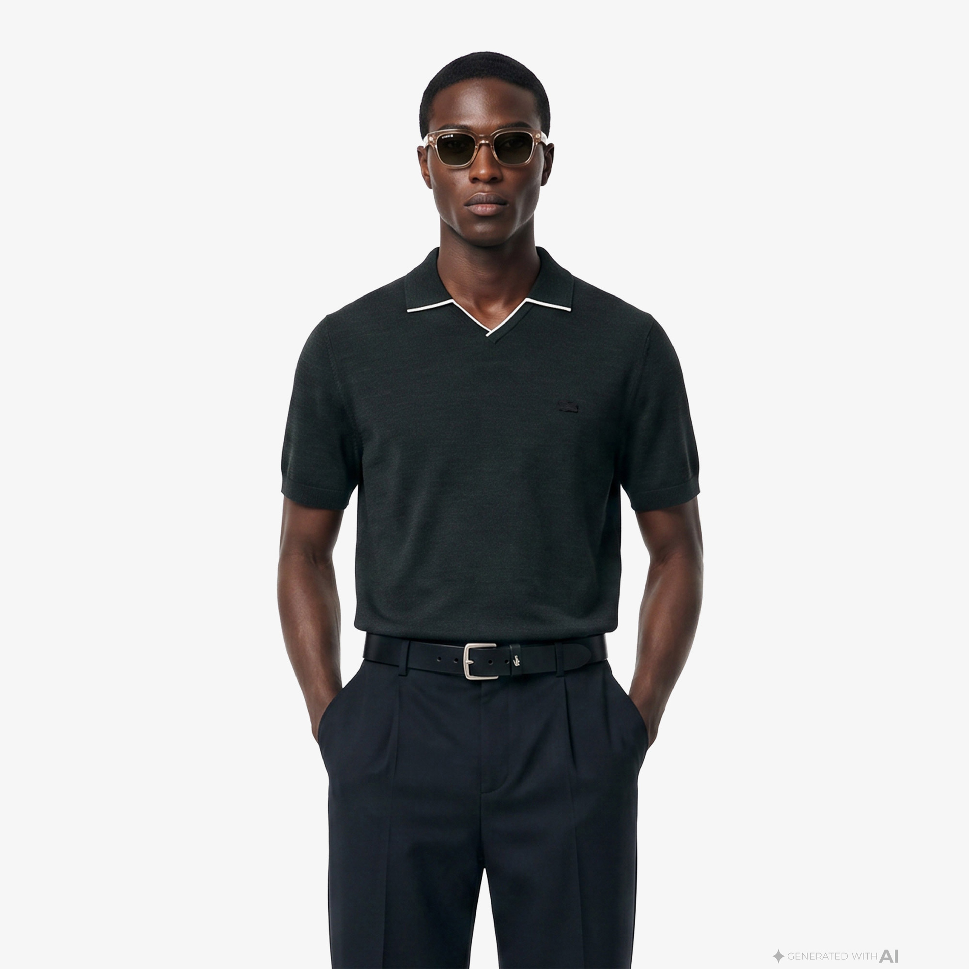 Erkek Regular Fit Kısa Kollu Polo Yaka Yün Koyu Yeşil Triko Erkek Regular Fit Kısa Kollu Polo Yaka Yün Koyu Yeşil Triko