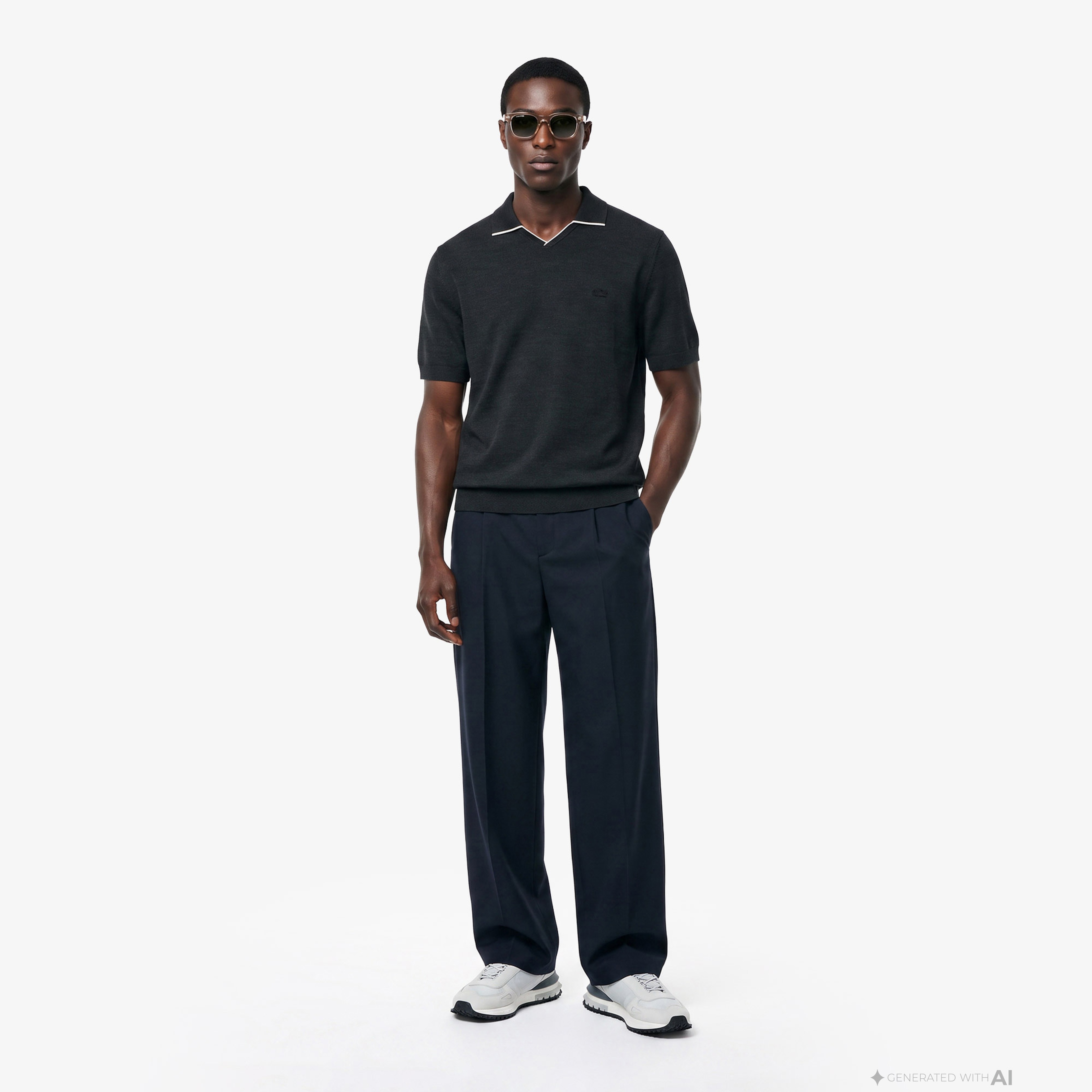 Erkek Regular Fit Kısa Kollu Polo Yaka Yün Koyu Yeşil Triko Erkek Regular Fit Kısa Kollu Polo Yaka Yün Koyu Yeşil Triko