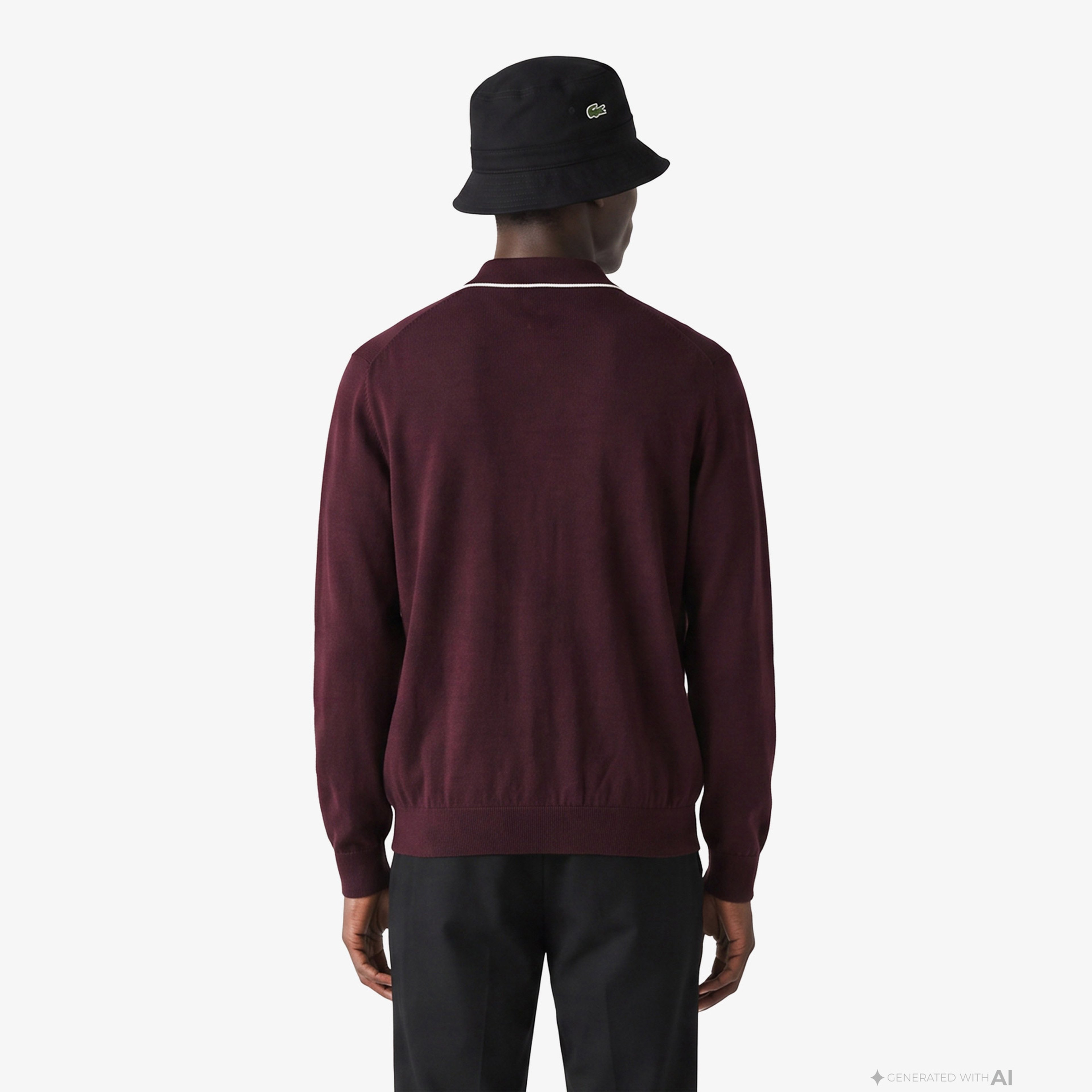 Erkek Regular Fit Yarım Fermuarlı Yün Bordo Kazak Erkek Regular Fit Yarım Fermuarlı Yün Bordo Kazak