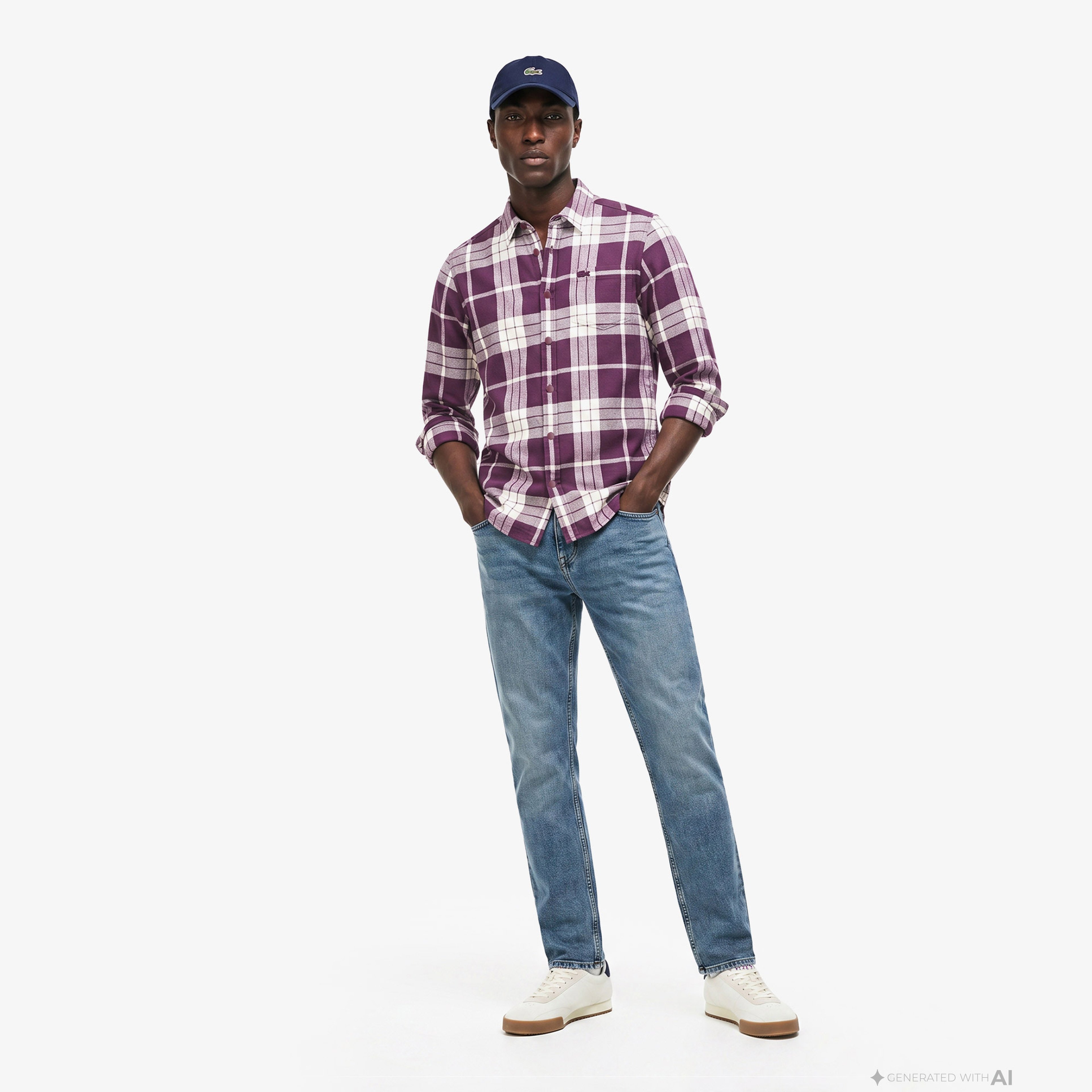 Erkek Regular Fit Ekose Bordo Gömlek Erkek Regular Fit Ekose Bordo Gömlek