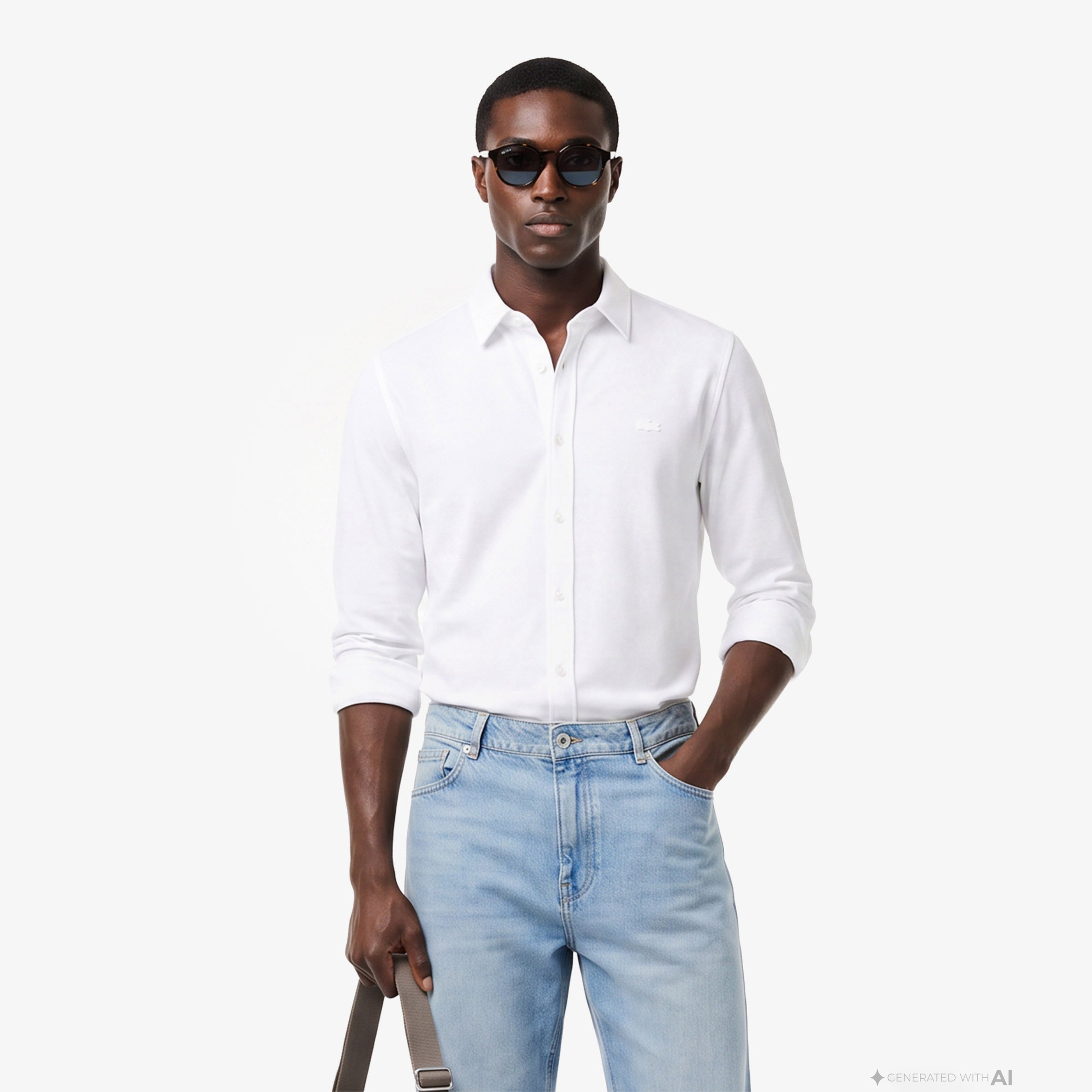 Erkek Slim Fit Beyaz Gömlek