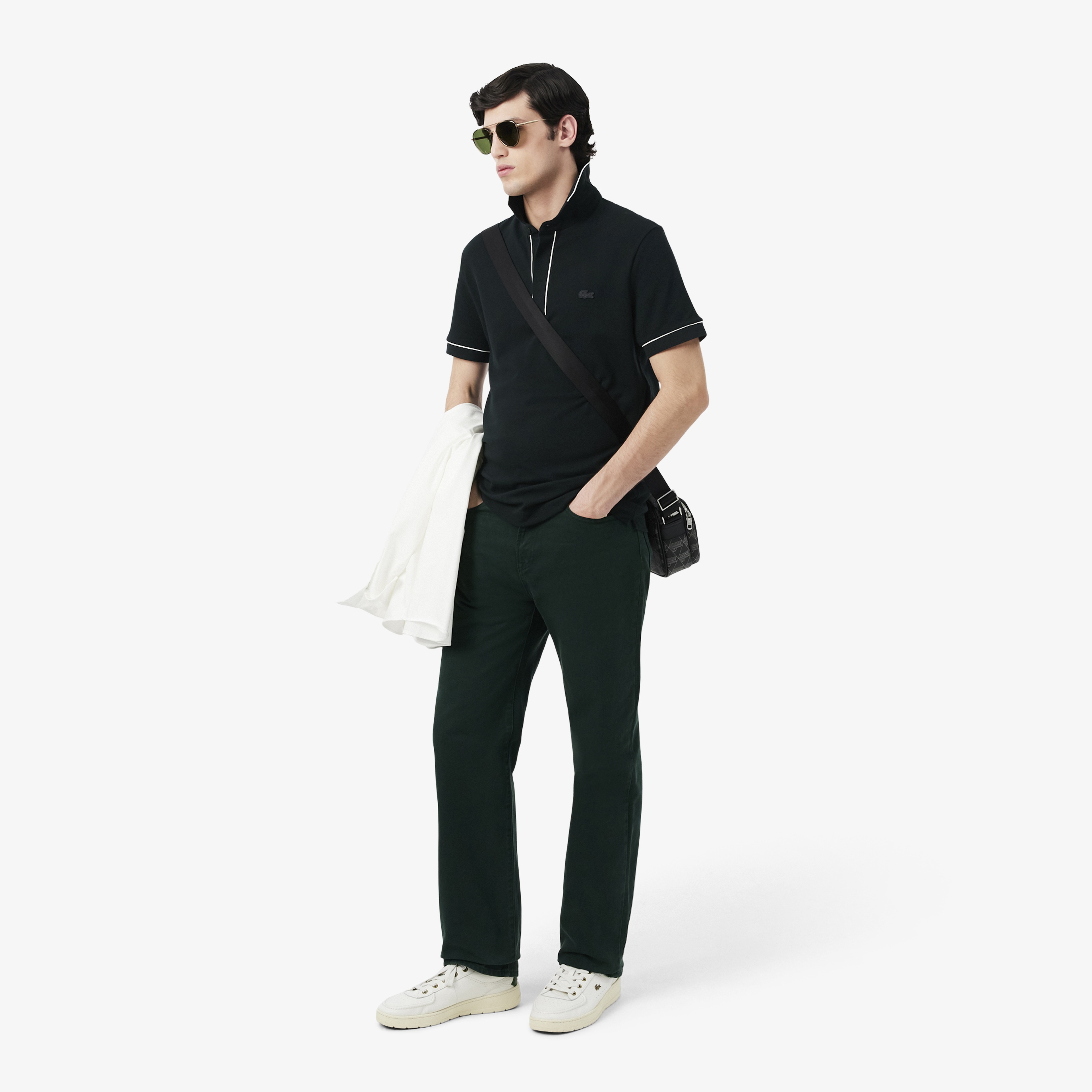Erkek Regular Fit Organik Pamuk Koyu Yeşil Paris Polo