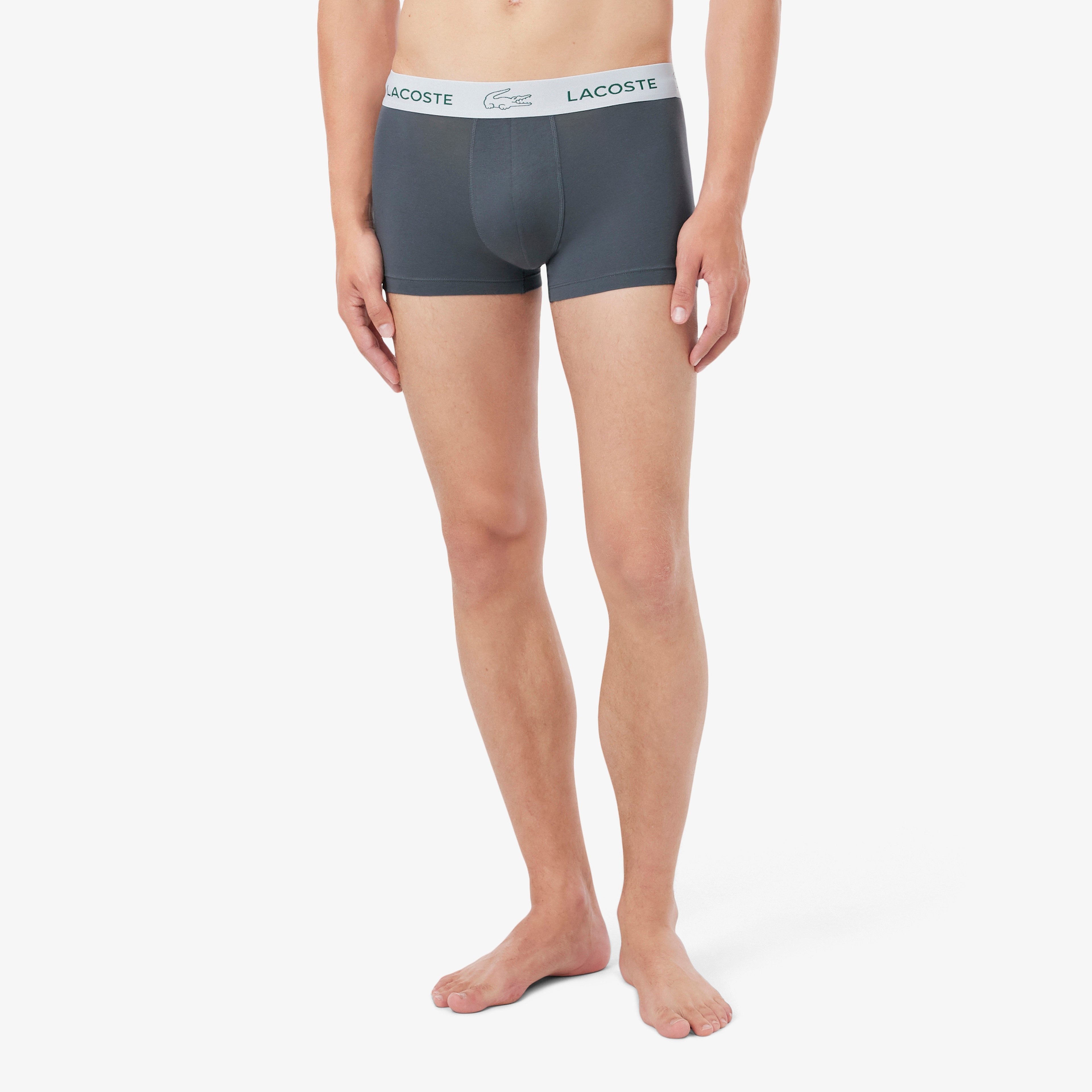 Erkek Regular Fit 3'lü Gri Boxer