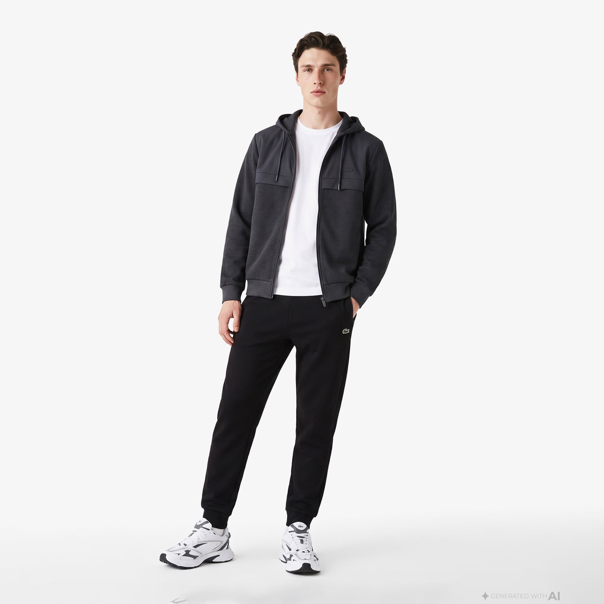 Erkek Regular Fit Kapüşonlu Koyu Gri Sweatshirt