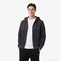 Erkek Regular Fit Kapüşonlu Koyu Gri Sweatshirt Gri