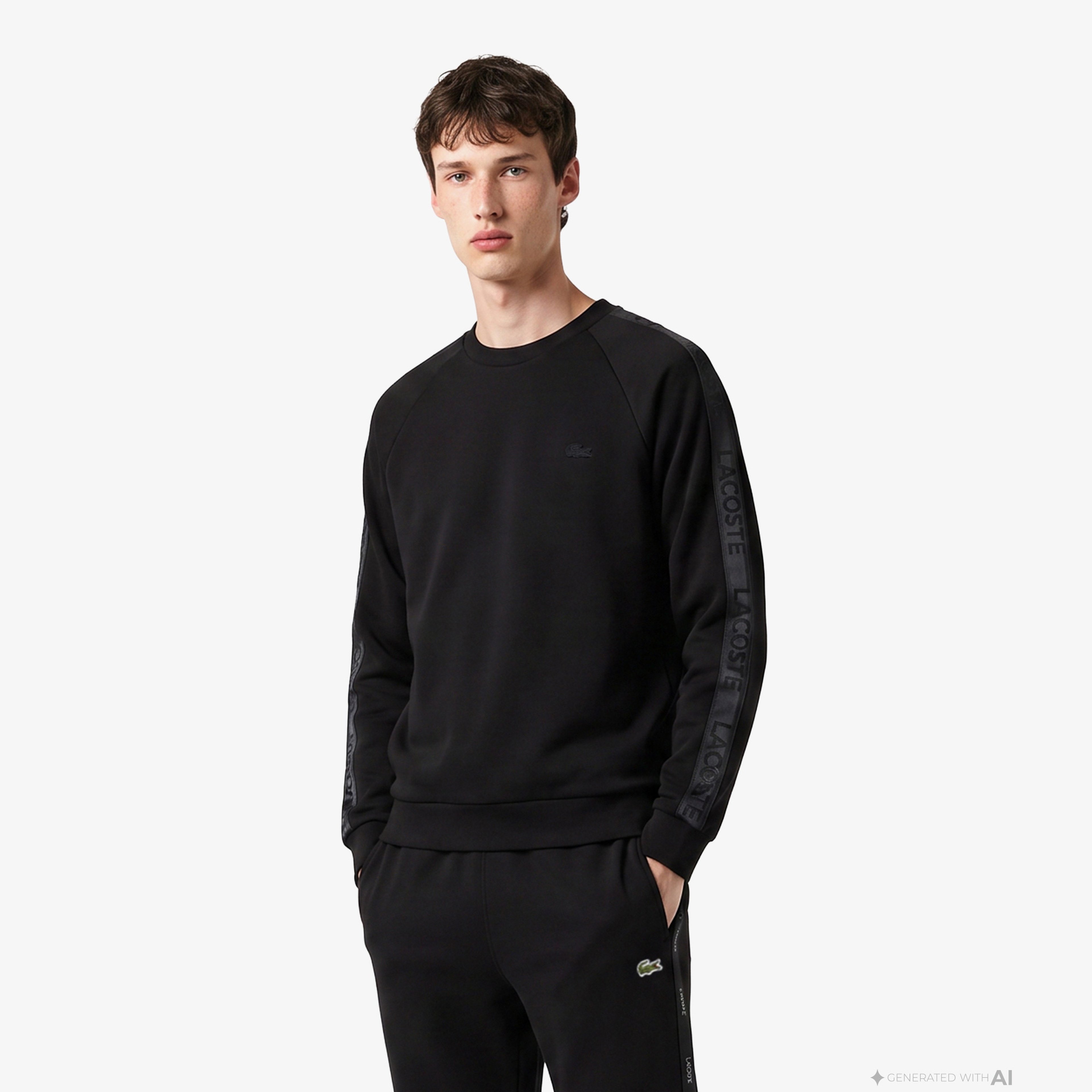 Erkek Classic Fit Bisiklet Yaka Siyah Sweatshirt